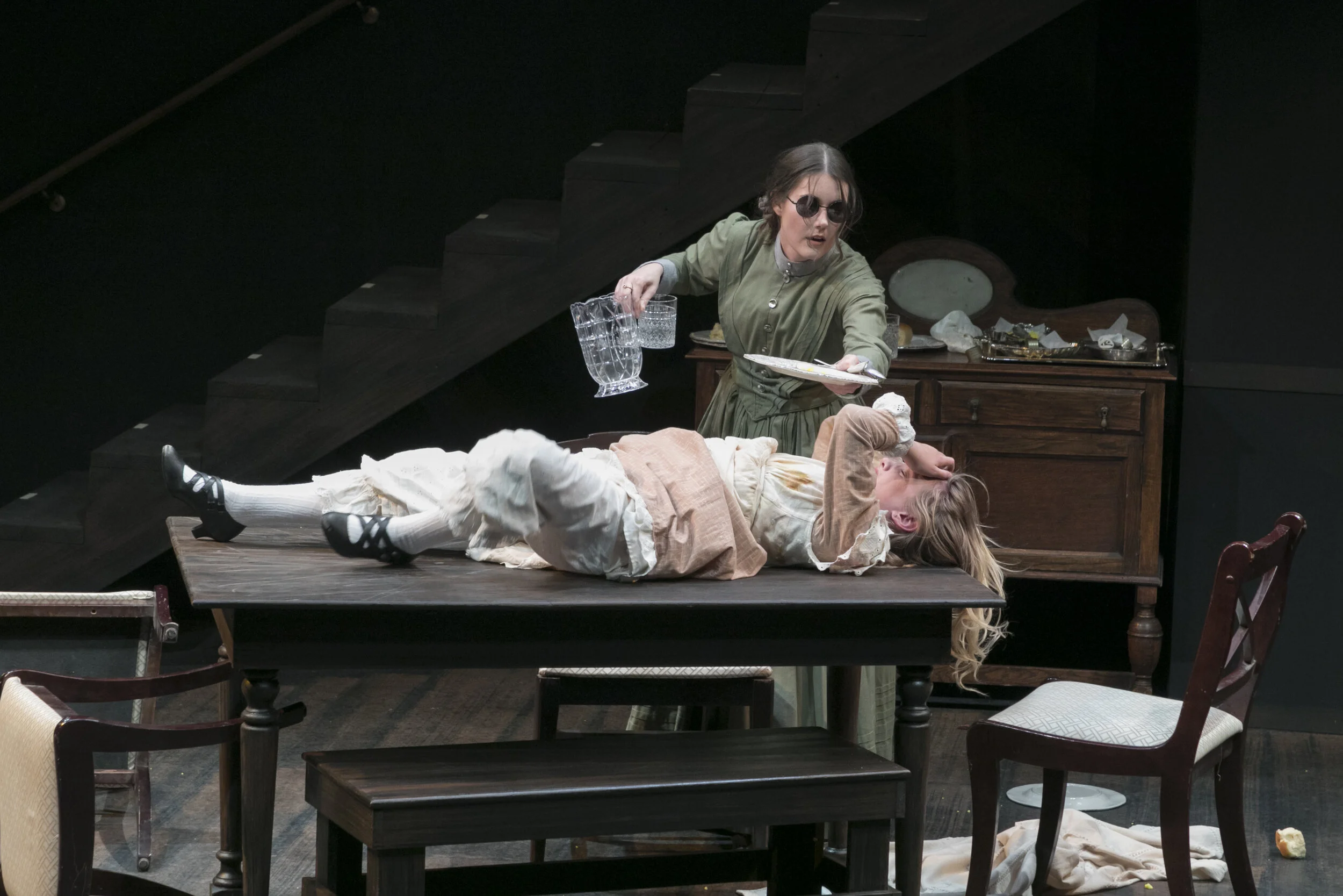 Colette Gsell and Chelsea Simmons in "The Miracle Worker" at The Western Stage.