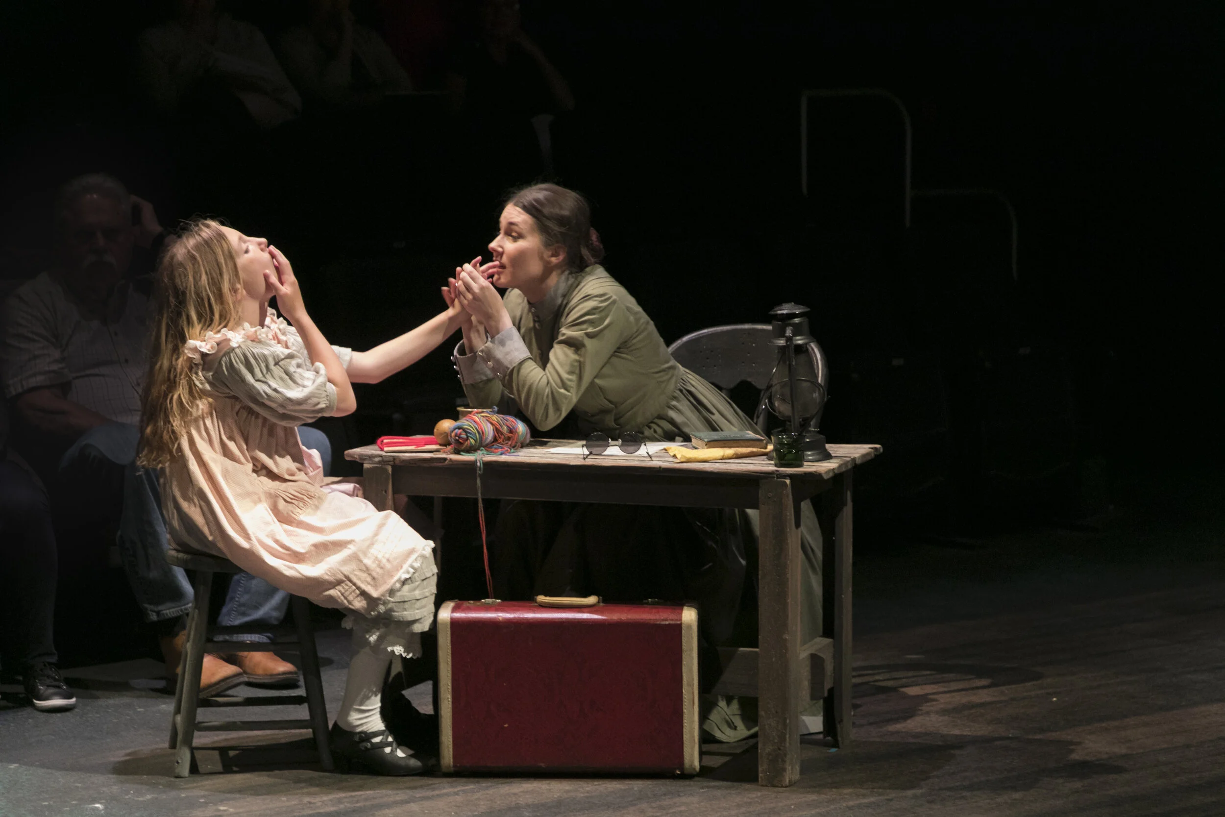 Colette Gsell and Chelsea Simmons in "The Miracle Worker" at The Western Stage.