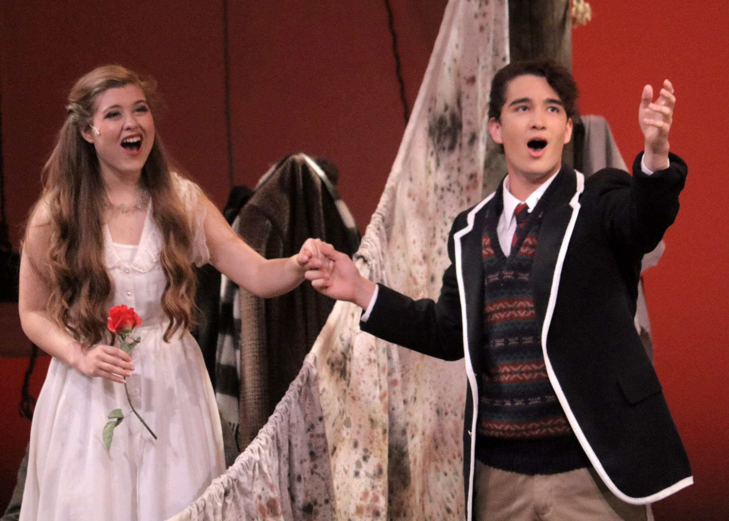 MacKenna Wilson and Kevin Matsumoto as Luisa and Matt in "The Fantasticks" at MPC Theatre Company. 