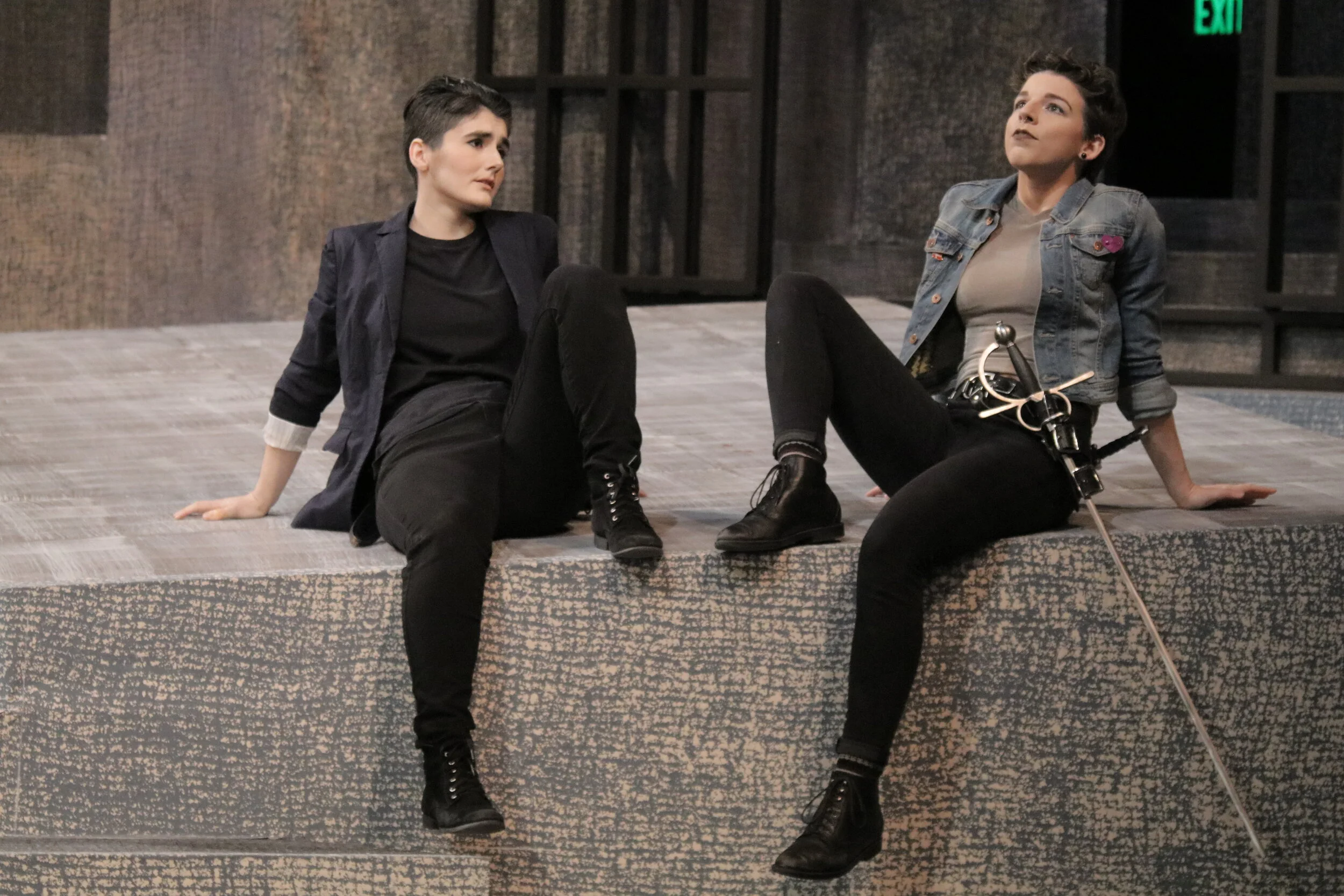 Anjoli Johnson as Romeo and Sarah Horn as Benvolio in "Romeo and Juliet" at MPC Theatre Company. 