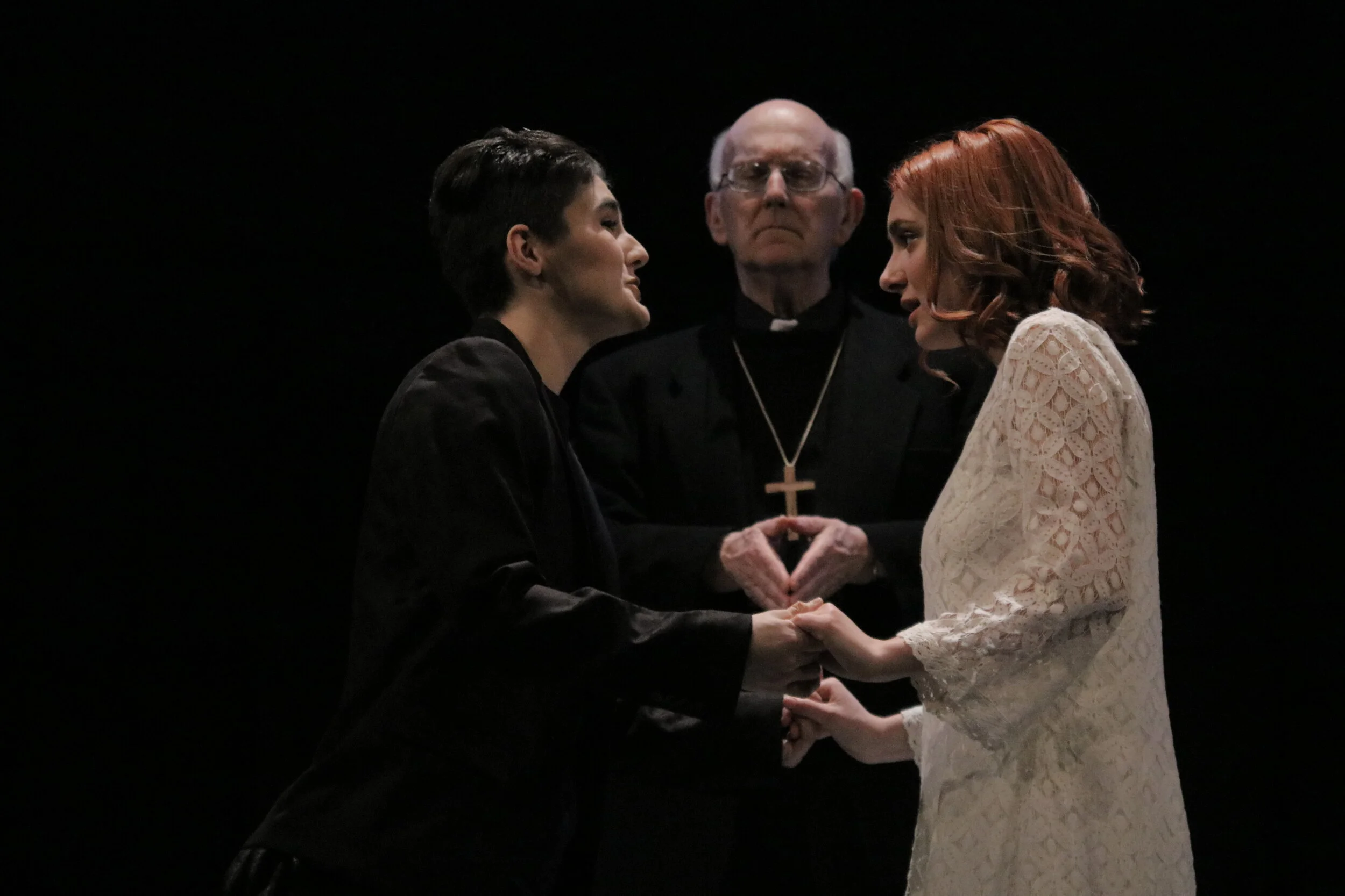Anjoli Johnson, Howard Burnham, and Kiana Sorenson in "Romeo and Juliet" at MPC Theatre Company. 