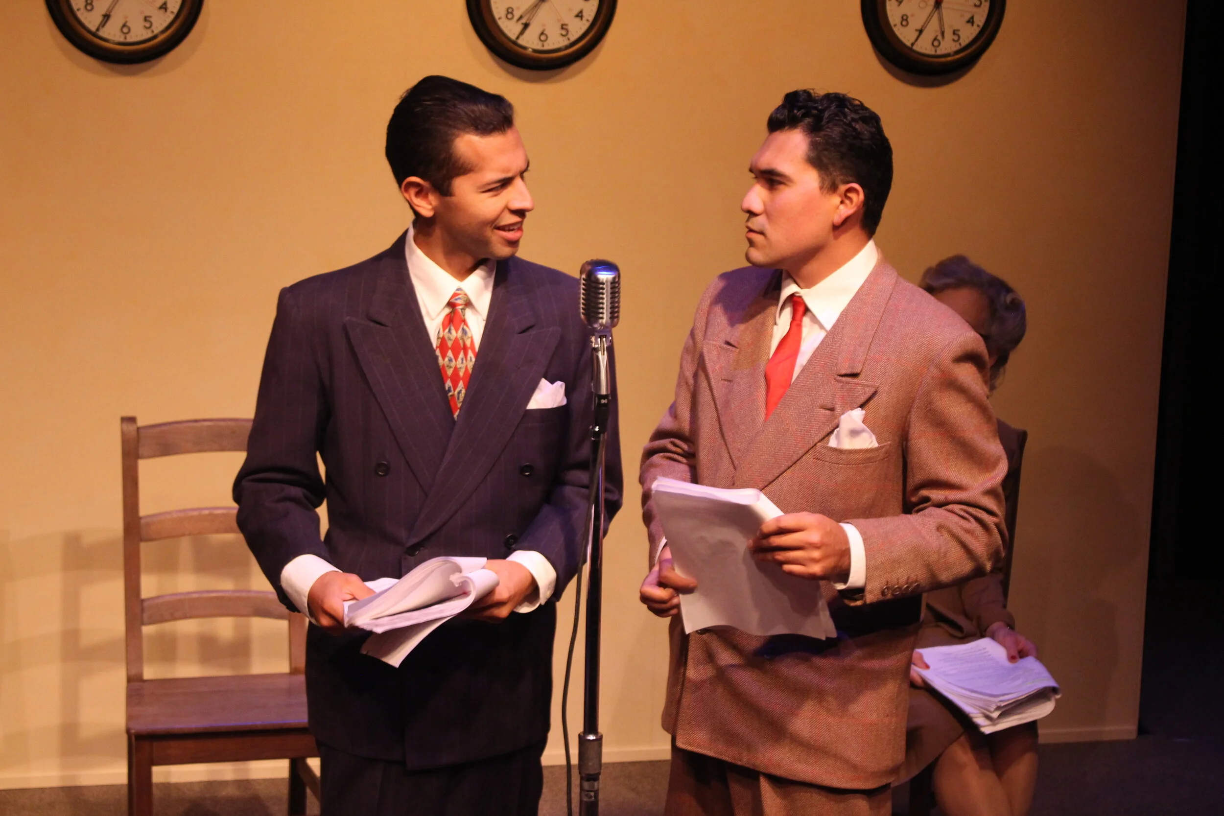 Roland Shorter and Andres Mercado in "It's a Wonderful Life: A Live Radio Play" at MPC Theatre Company.
