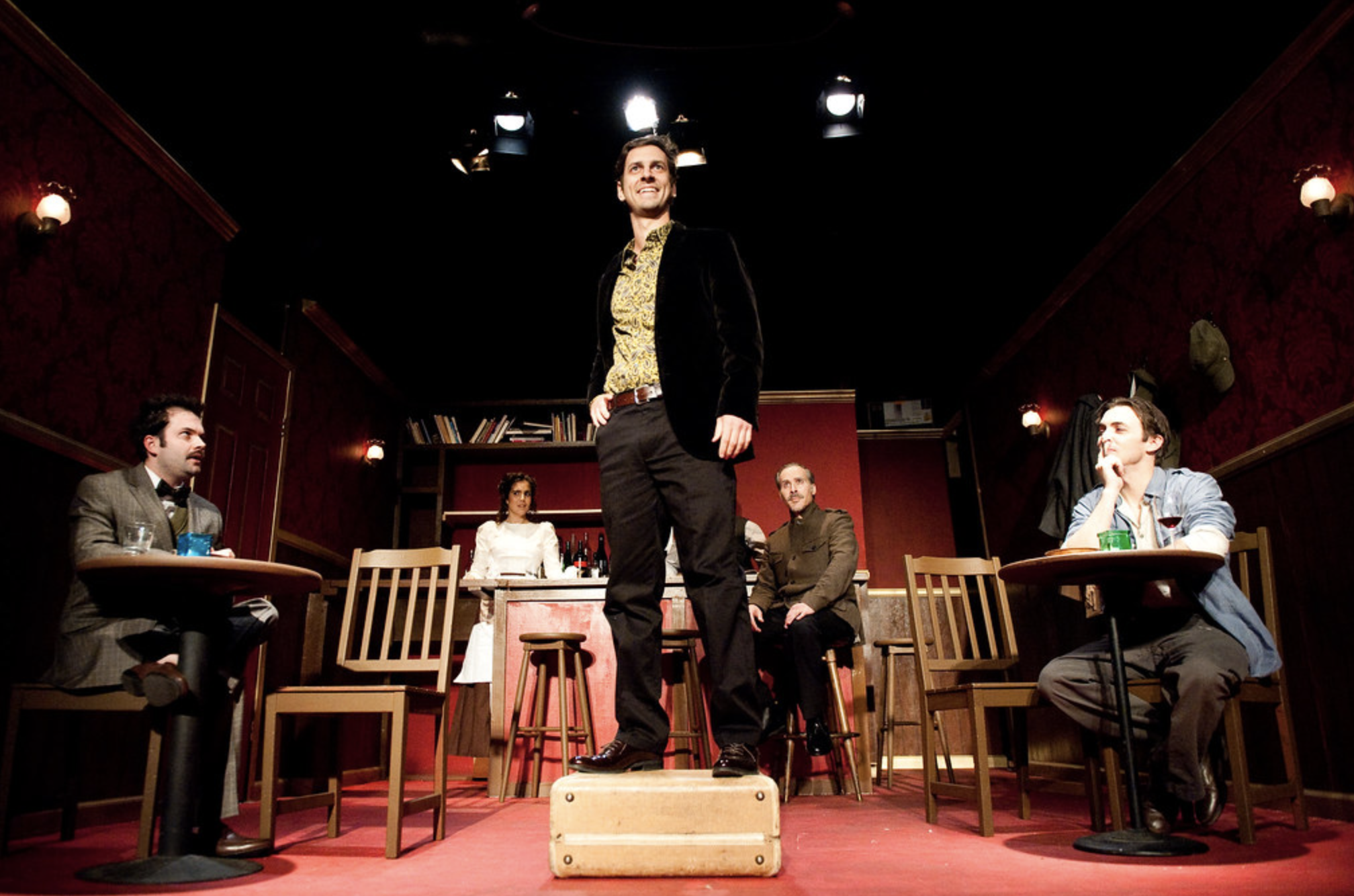 Quinn Matfeld as Schmendeman in "Picasso at the Lapin Agile," at the Hollywood Complex Theatre.