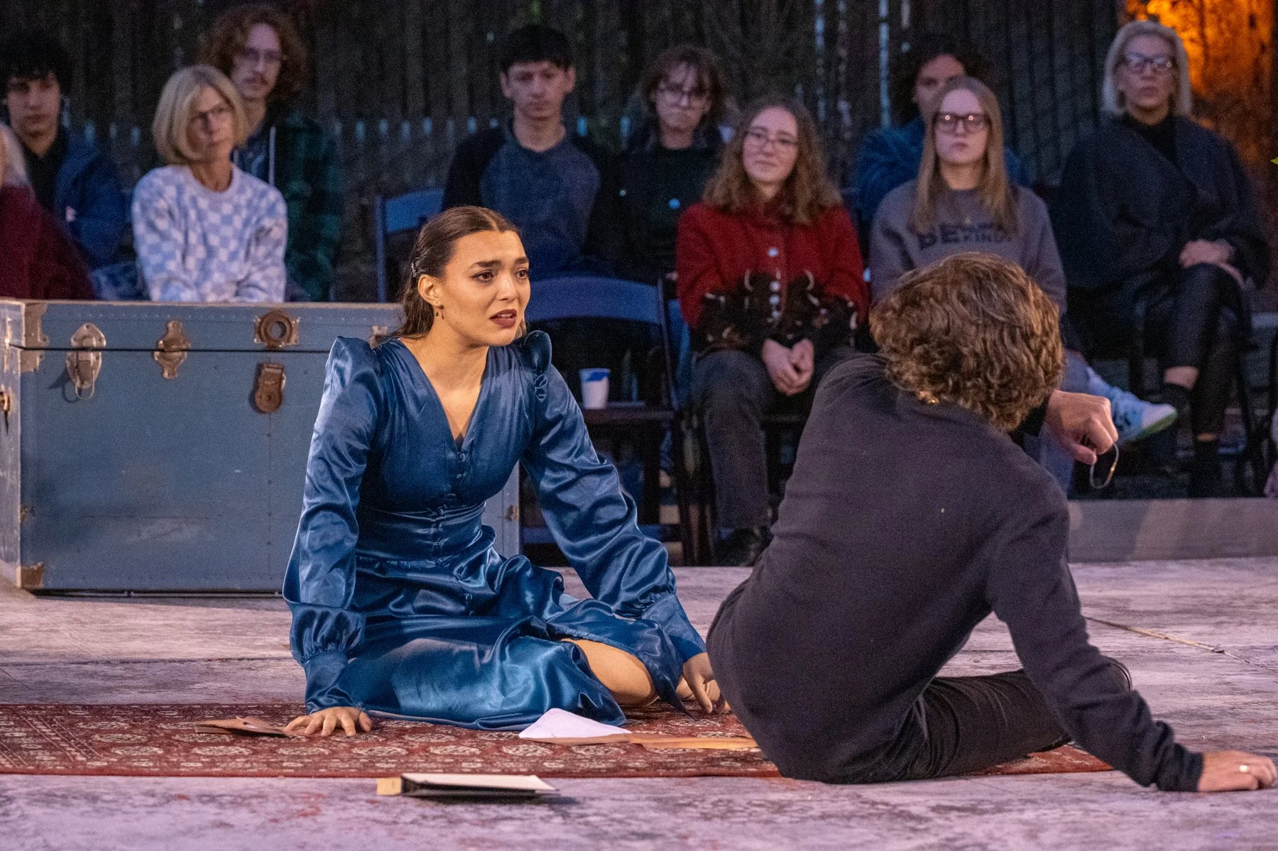 Celeste Lagrange as Ophelia, Christopher Morson as Hamlet 