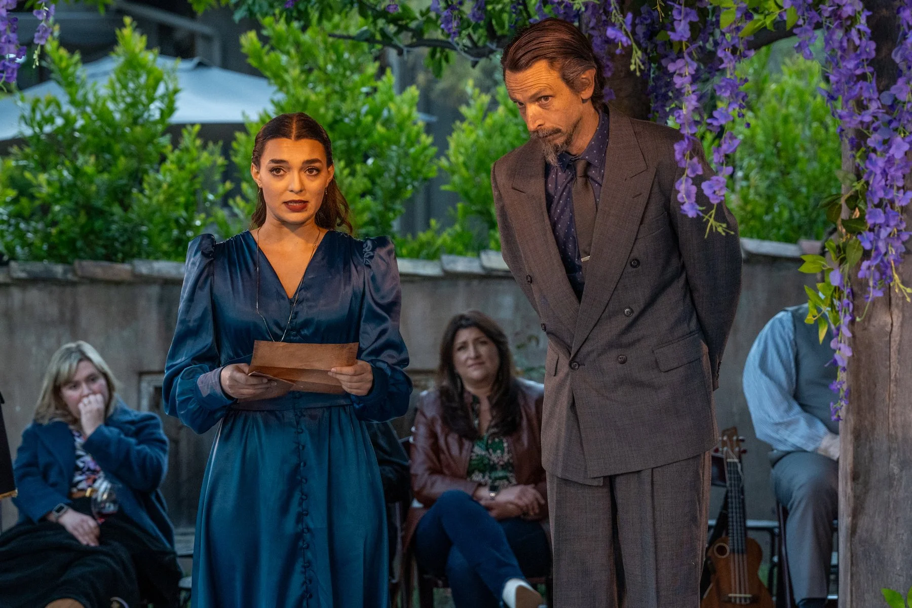 Celeste Lagrange as Ophelia, Chris McElwain as Polonius