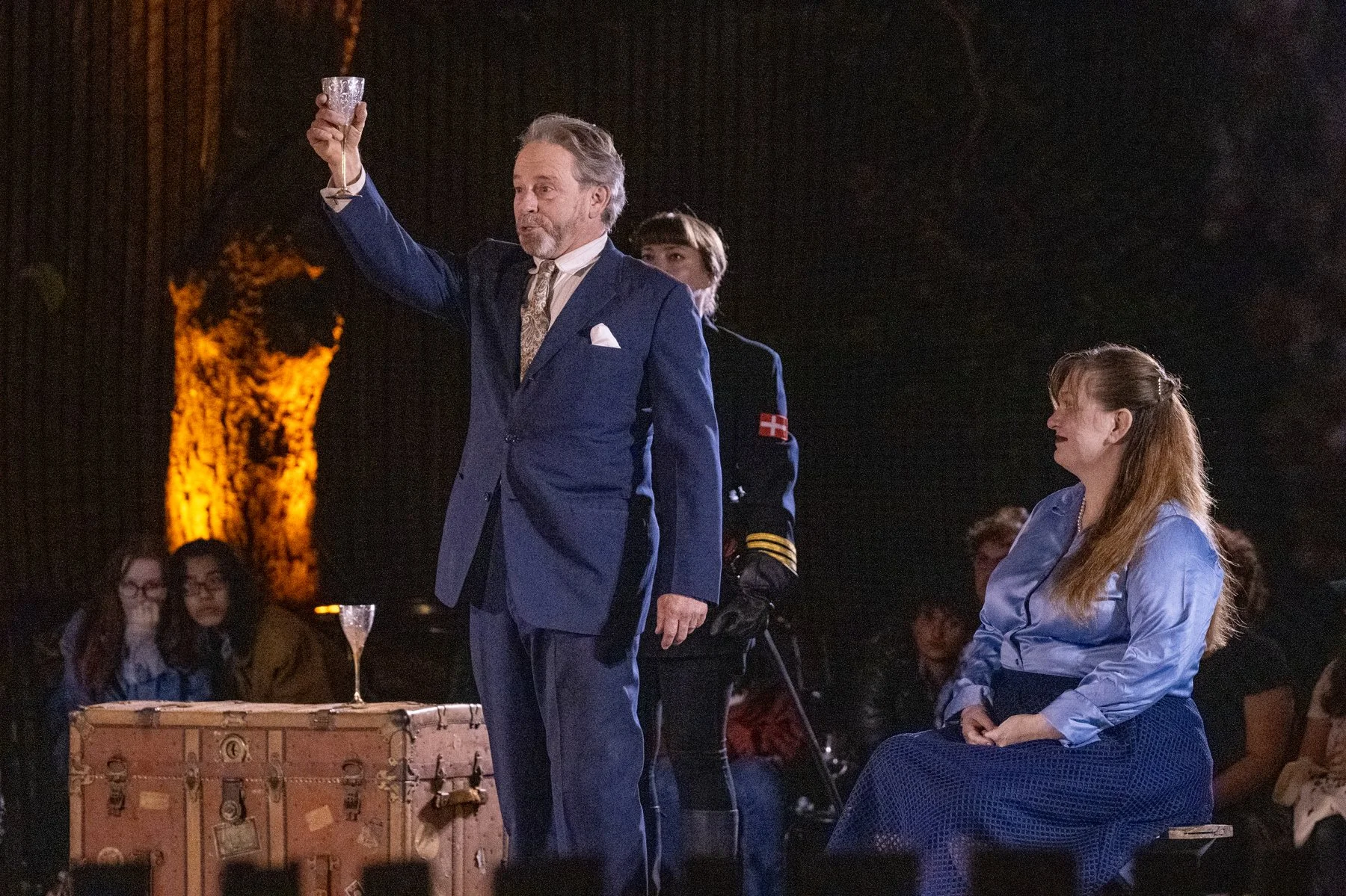 Michael Storm as Claudius, Caitlin Lawrence Papp as Gertrude 