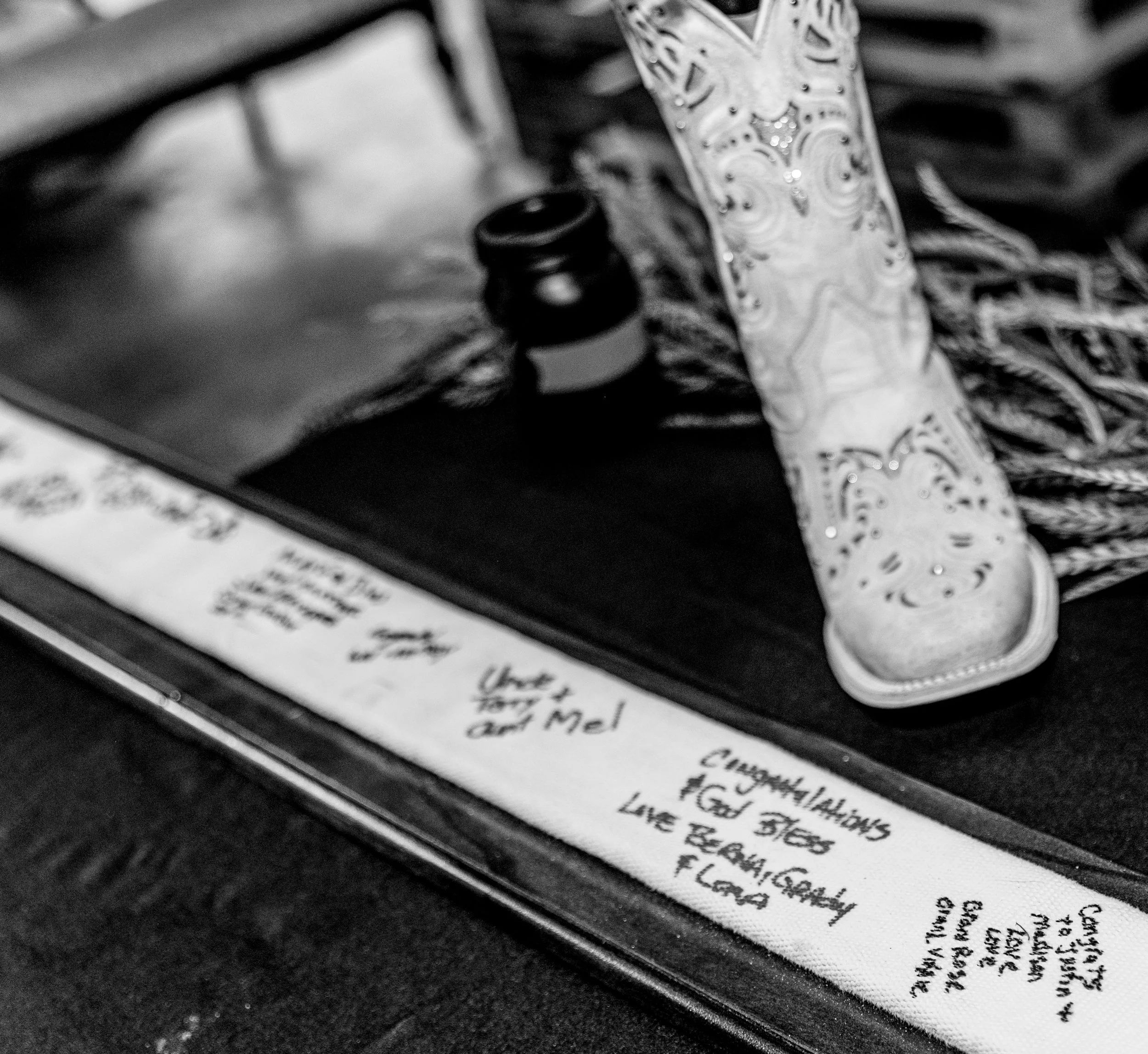 Maddie and Justyn worked as firefighters so they included a part of a firehouse for their wedding decor.