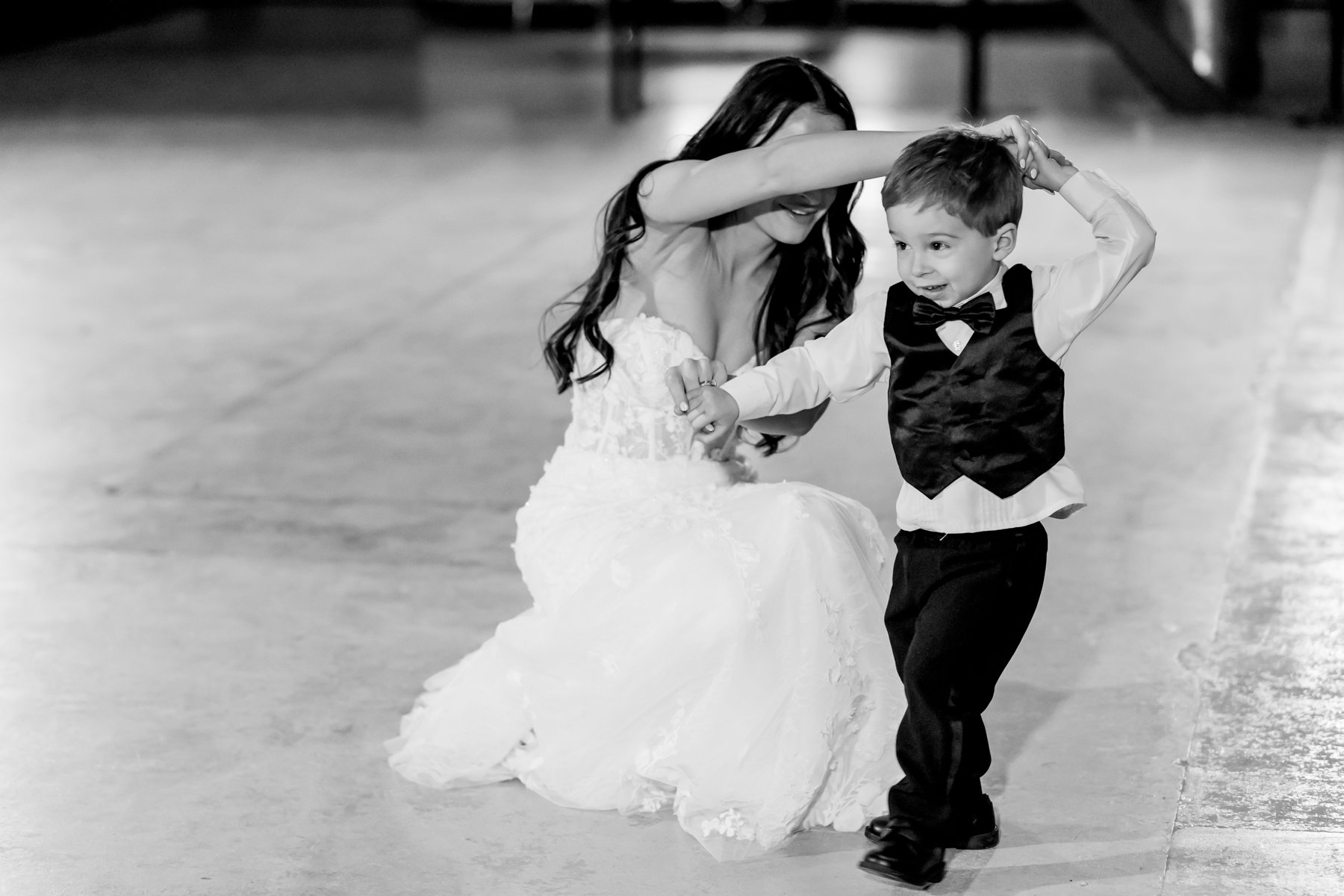 Inviting kids to the wedding, dancing and including them in the wedding reception.