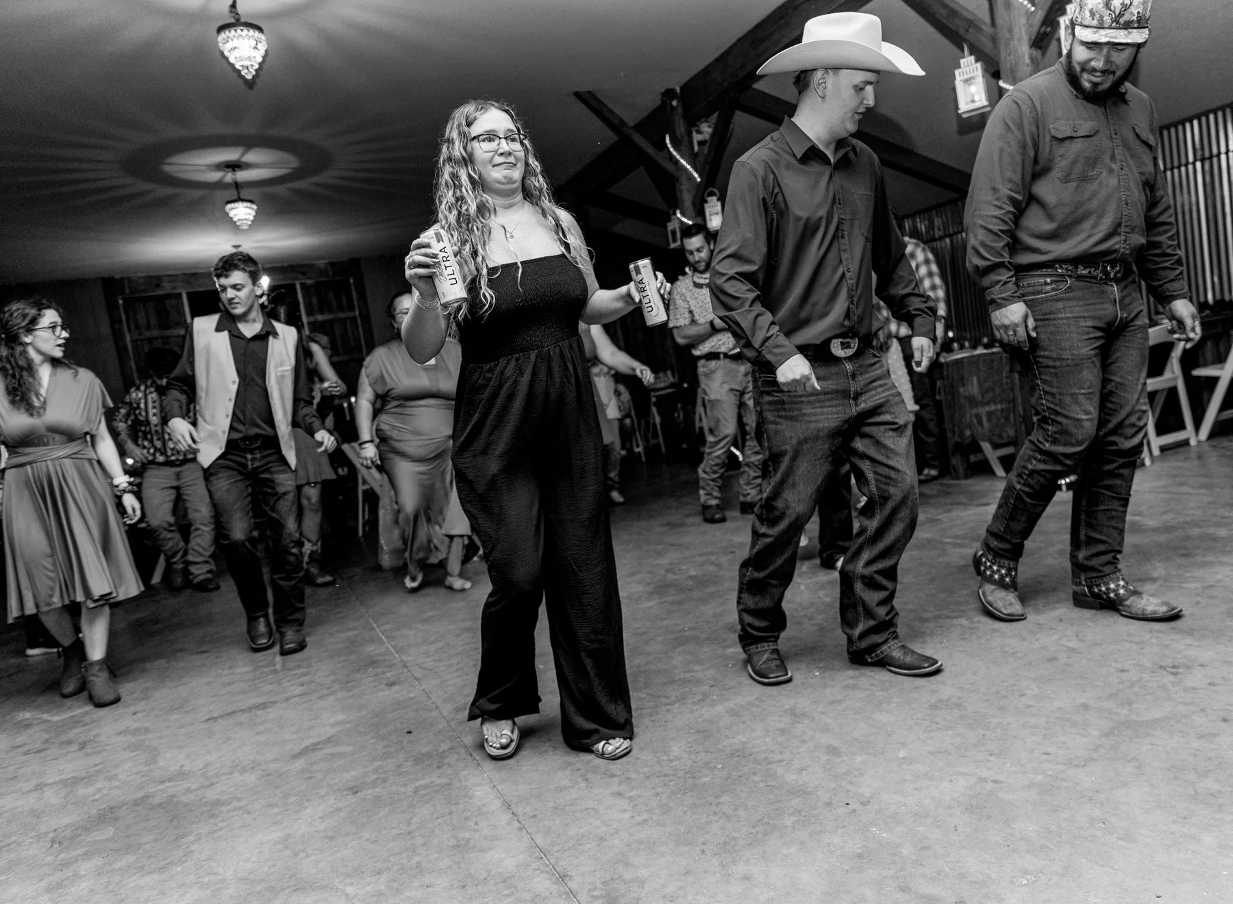 Some high energy dancing with the guests at the reception.