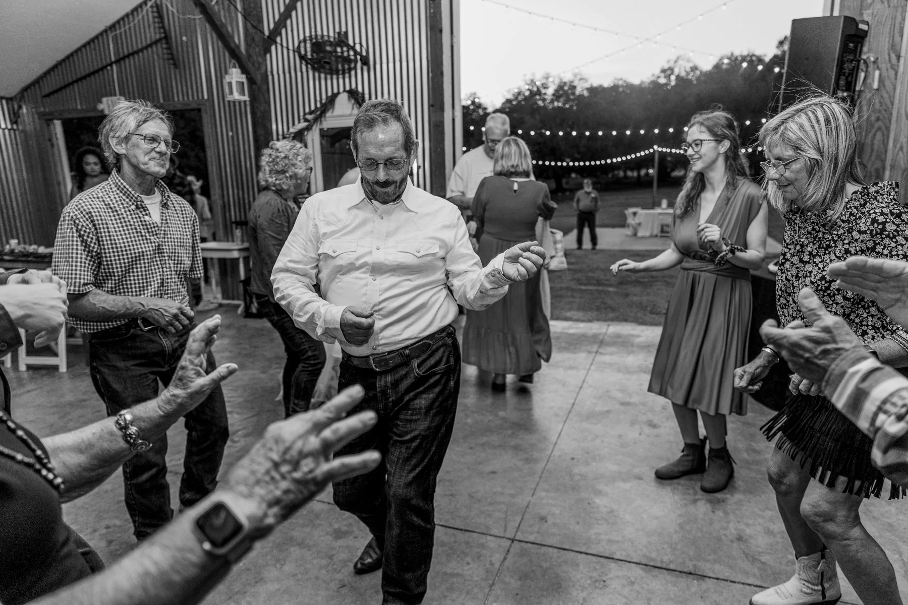 Some high energy dancing with the guests at the reception.