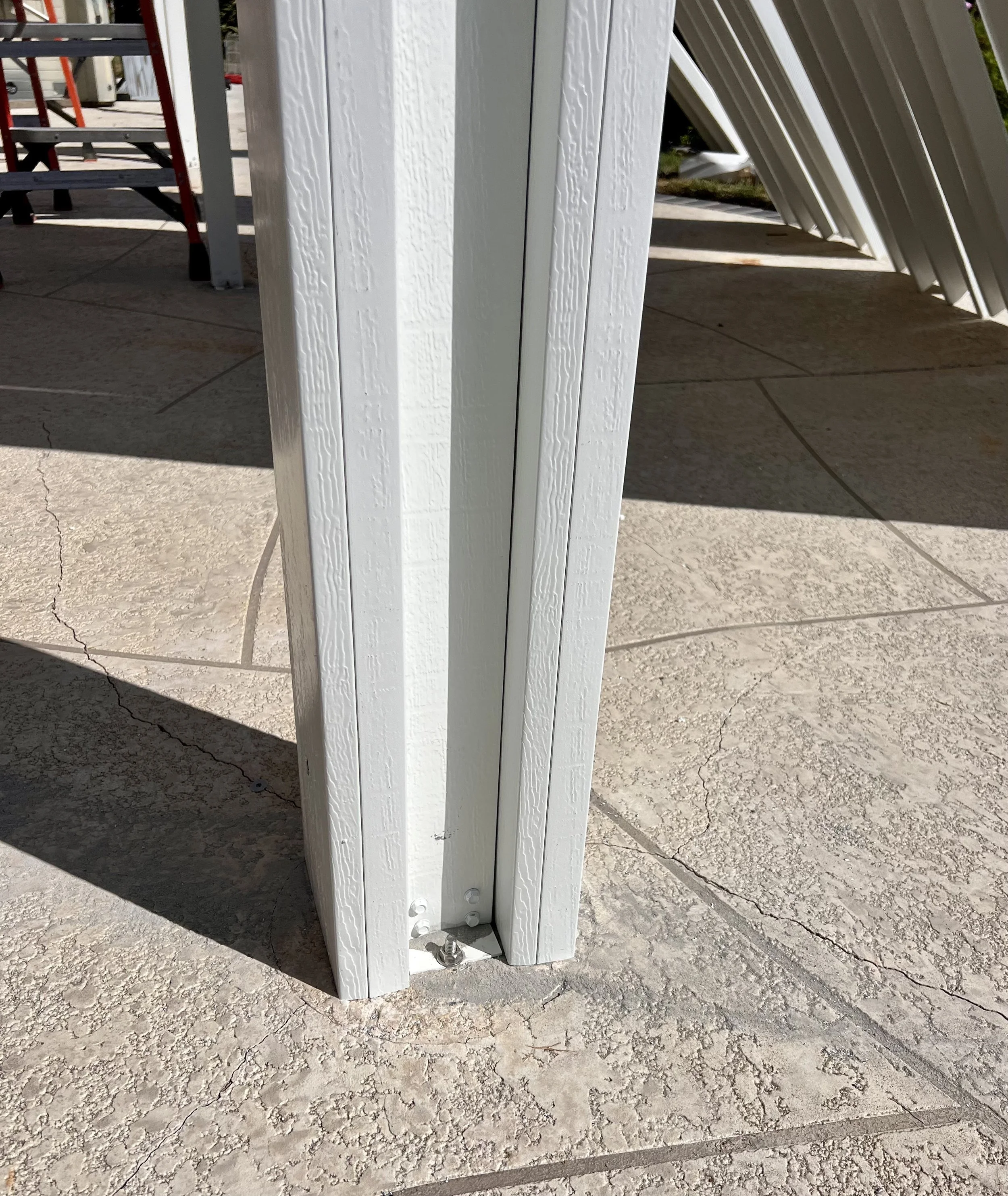 Alumawood patio cover post base without an AlumaBase installed