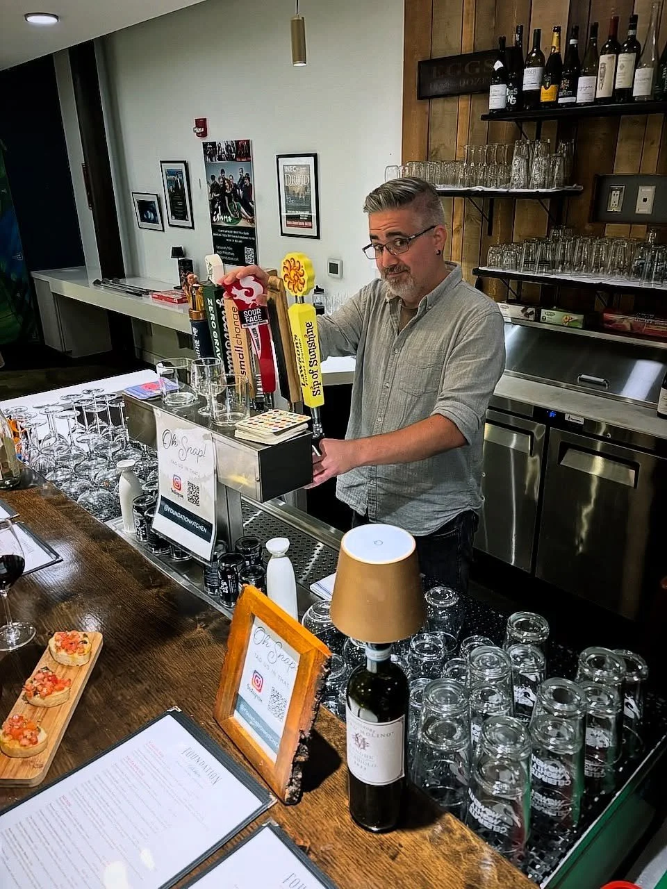 The many faces of Dan! Have you met our new #bartender ?? Meet Dan Meyers, a man of many talents! Not only is he an incredible chef and great conversationalist behind the bar, he is also a world-class multi-instrumentalist, specializing in early wind