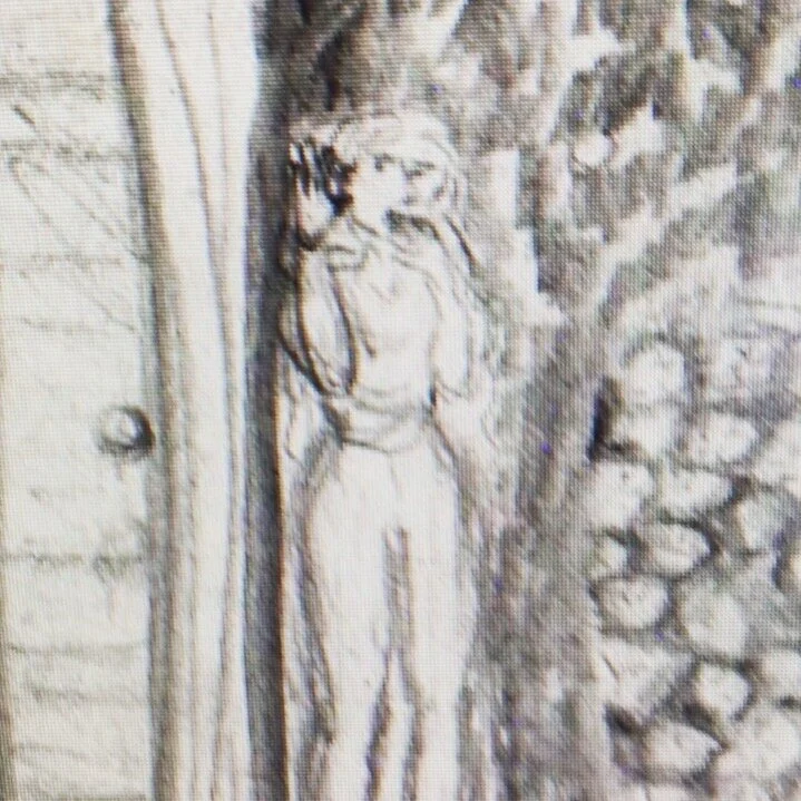 The High Priestess? Peeking behind to what you know you know...ever if you don't want to know.