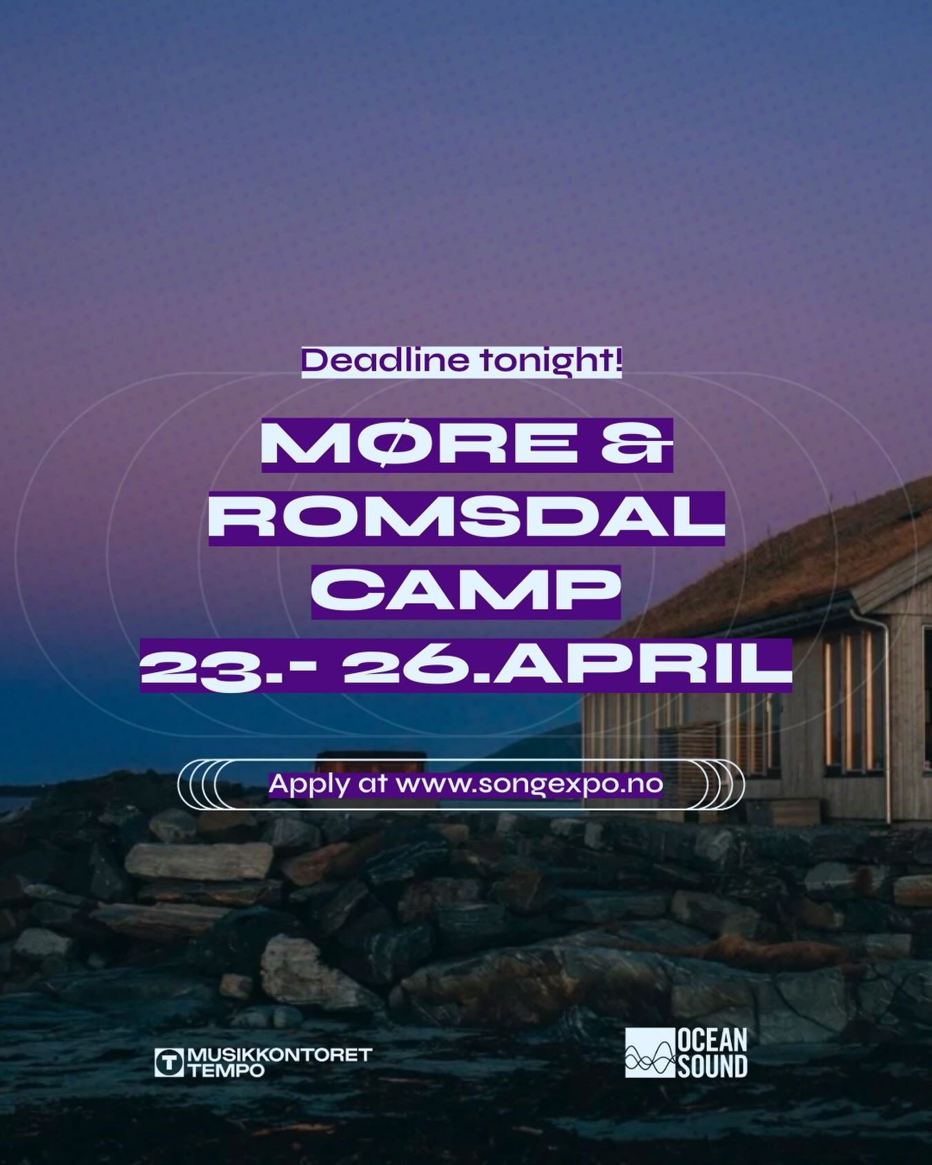 Clock is ticking🕛 The deadline to apply for Song:Expo M&oslash;re &amp; Romsdal is at midnight‼️