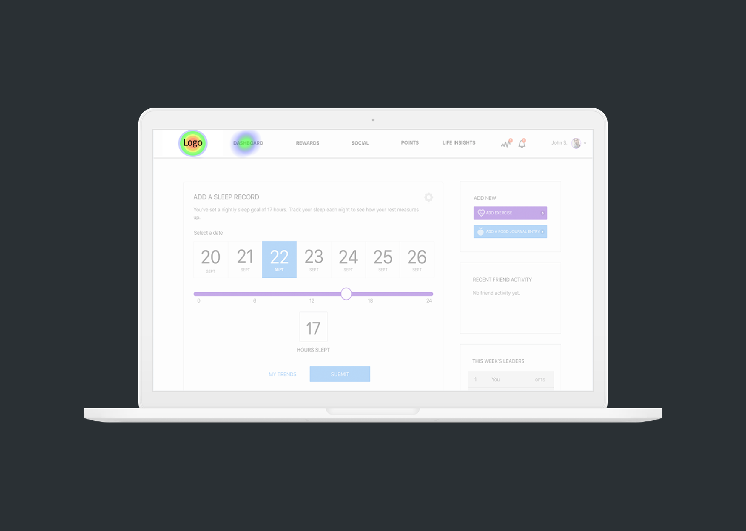 Life insurance, Top navigation A/B testing web app