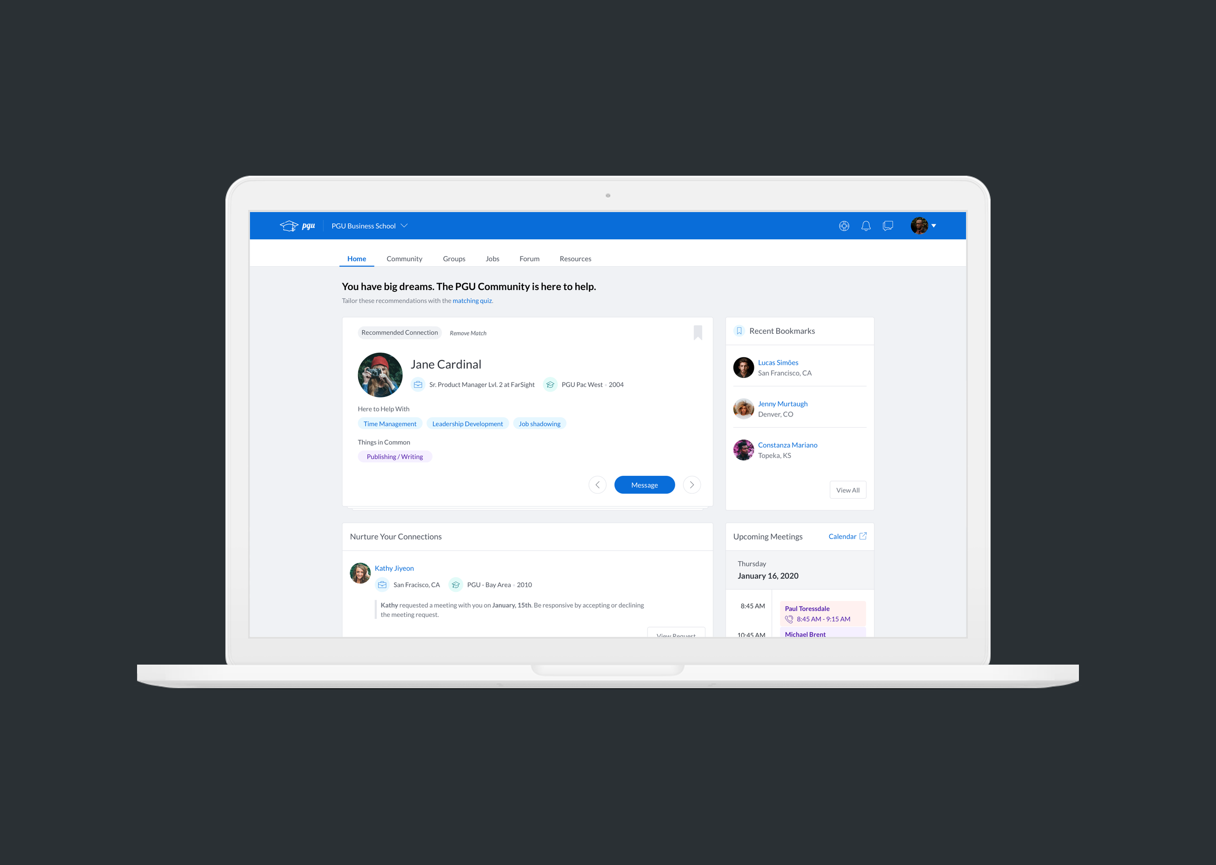 PeopleGrove, Student homepage UX testing & redesign