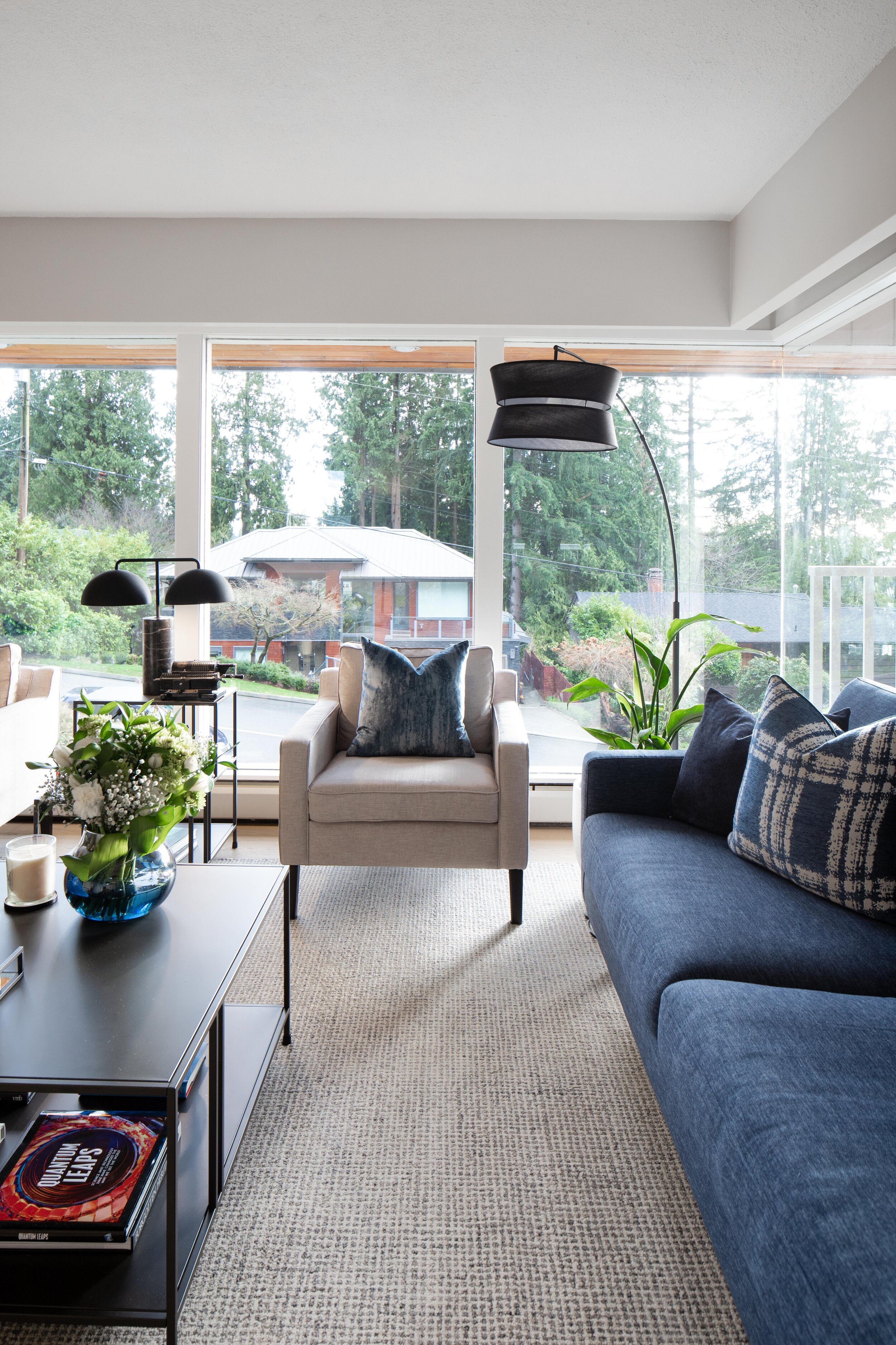 cool mid century living room area design