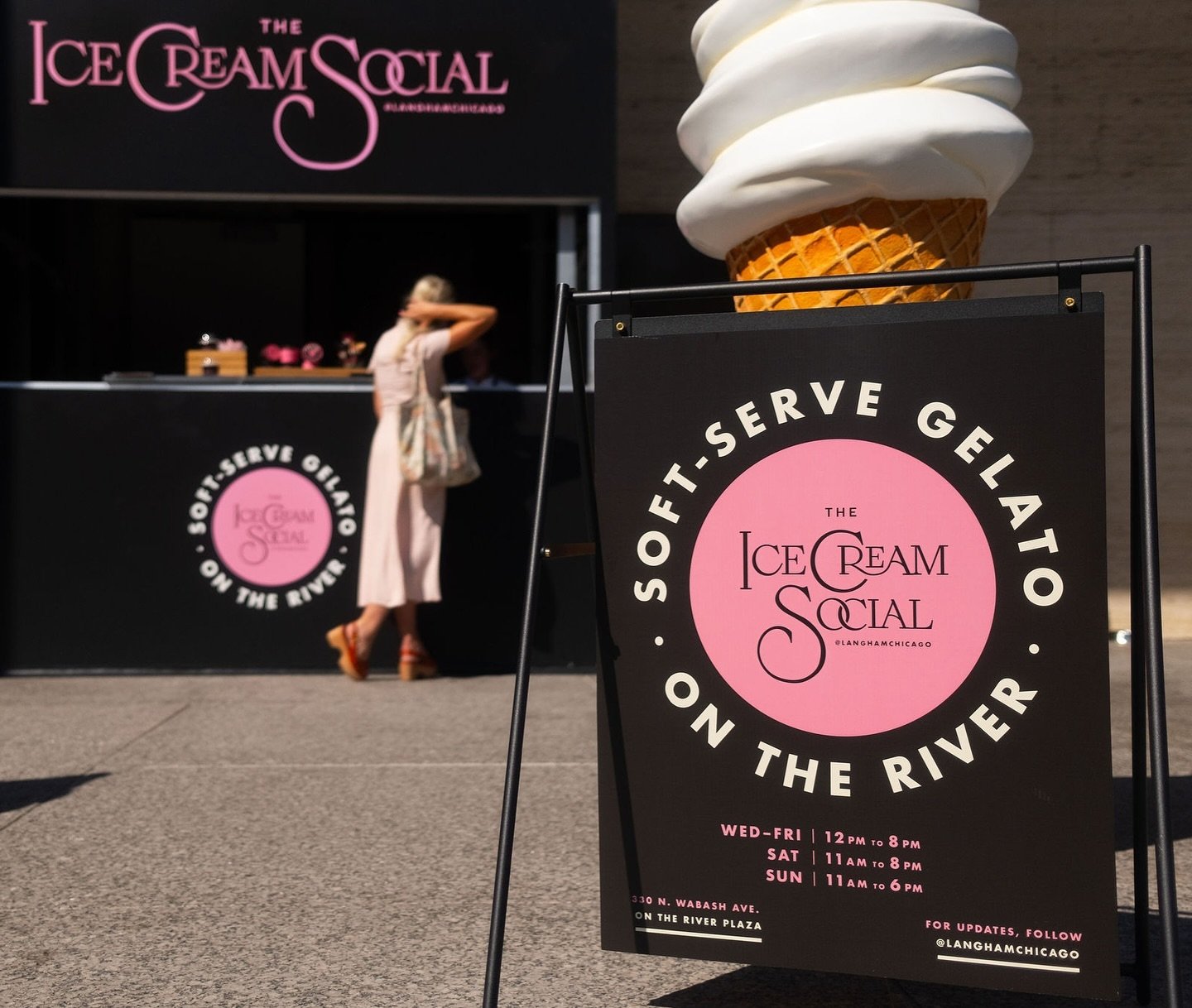 The Ice Cream Social by @langhamchicago is back this weekend! If you&rsquo;re downtown at any point this summer&hellip;ya gotta go grab one of their amazing concoctions, and enjoy a little of our design work while you&rsquo;re at it.
.
Thanks to @tim