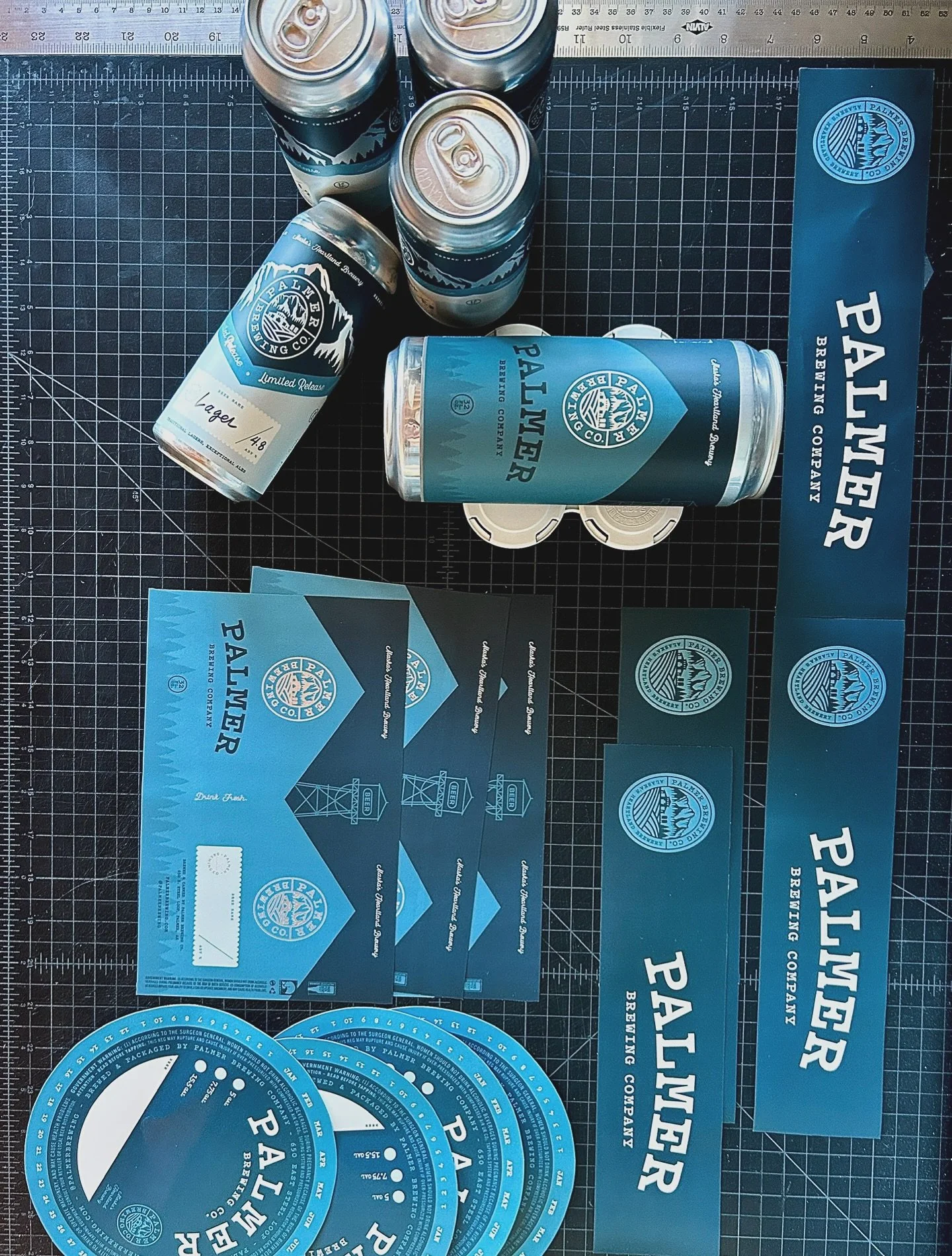 A little BTS, proofing several items for the forthcoming packaged beer of our Alaskan client, @palmerbrewing - can&rsquo;t wait for these guys to get their beer out in the world!