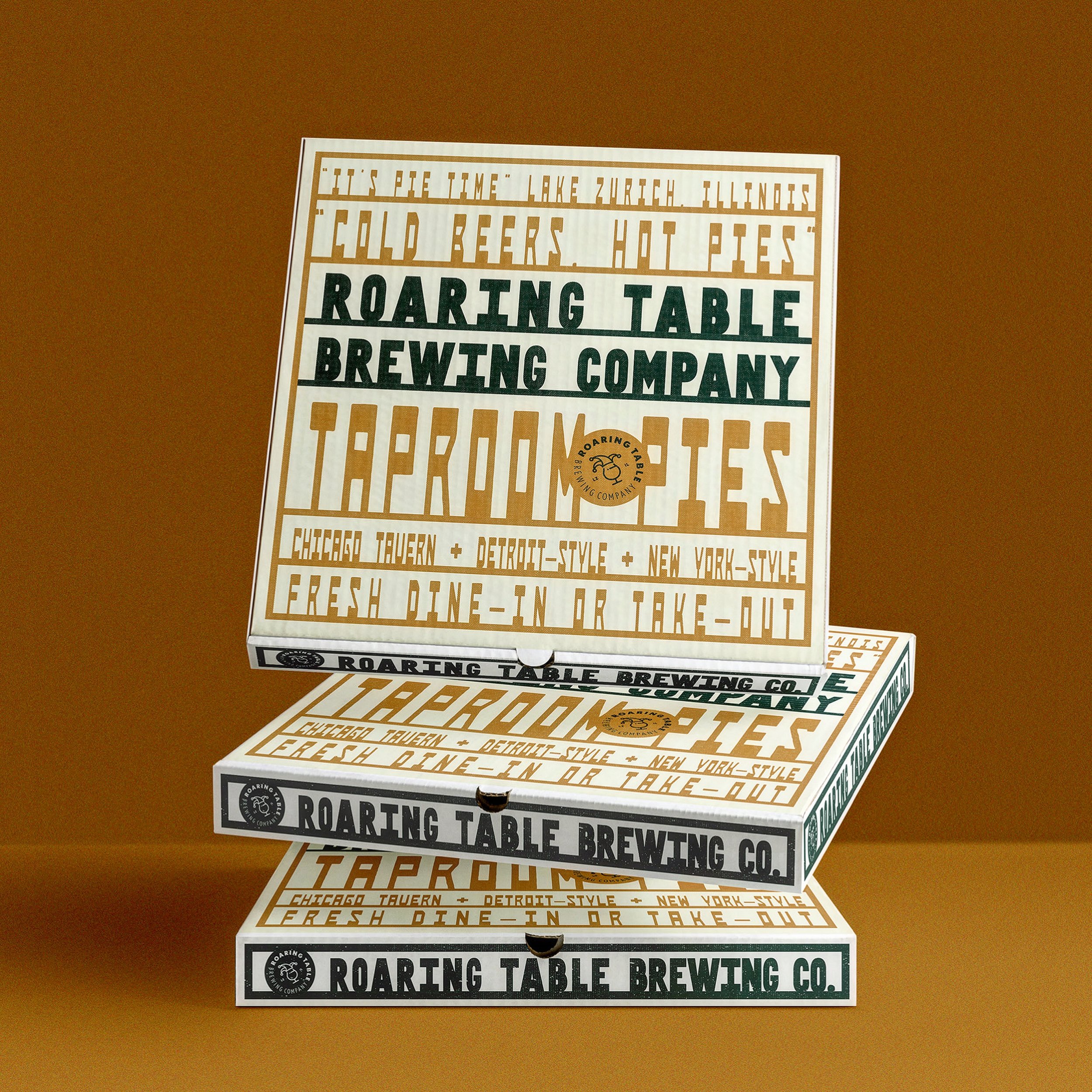 🍕 packaging for Roaring Table Brewing. Dine-in or Take-out. 🍻
.
#sta100 #pizzaboxdesign #pizza #typography #packagingdesign