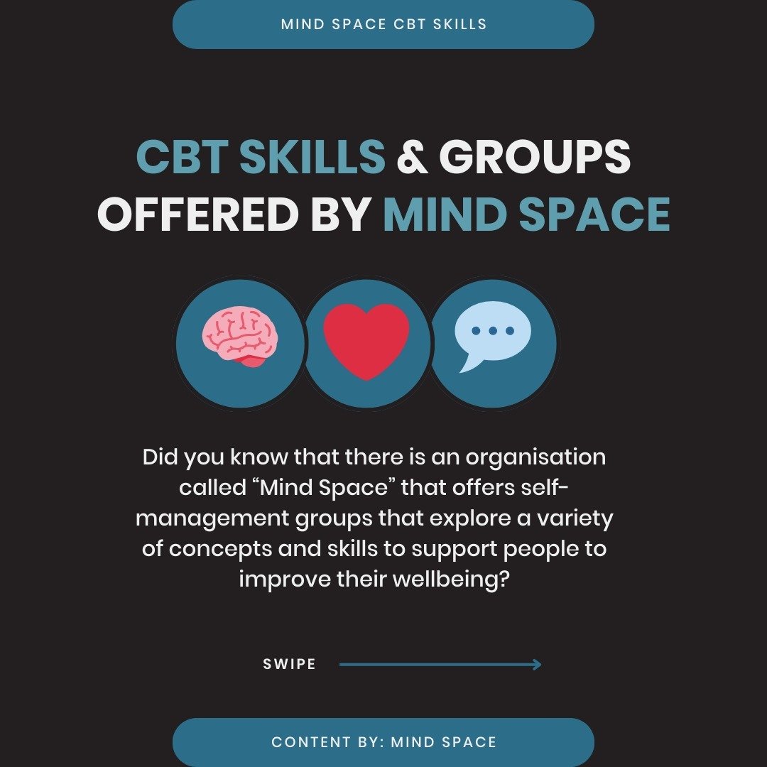 Did you know that there is an organisation called &ldquo;Mind Space&rdquo; that offers self-management groups that explore a variety of concepts and skills to support people to improve their wellbeing? 

Everyone who is referred to the program is off