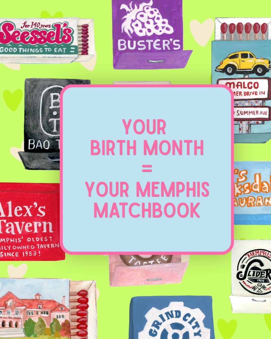 Swipe to see which matchbook you are or the next spot you need to visit 😍 >> tell me which one you are in the comments! #memphisbabyyyy