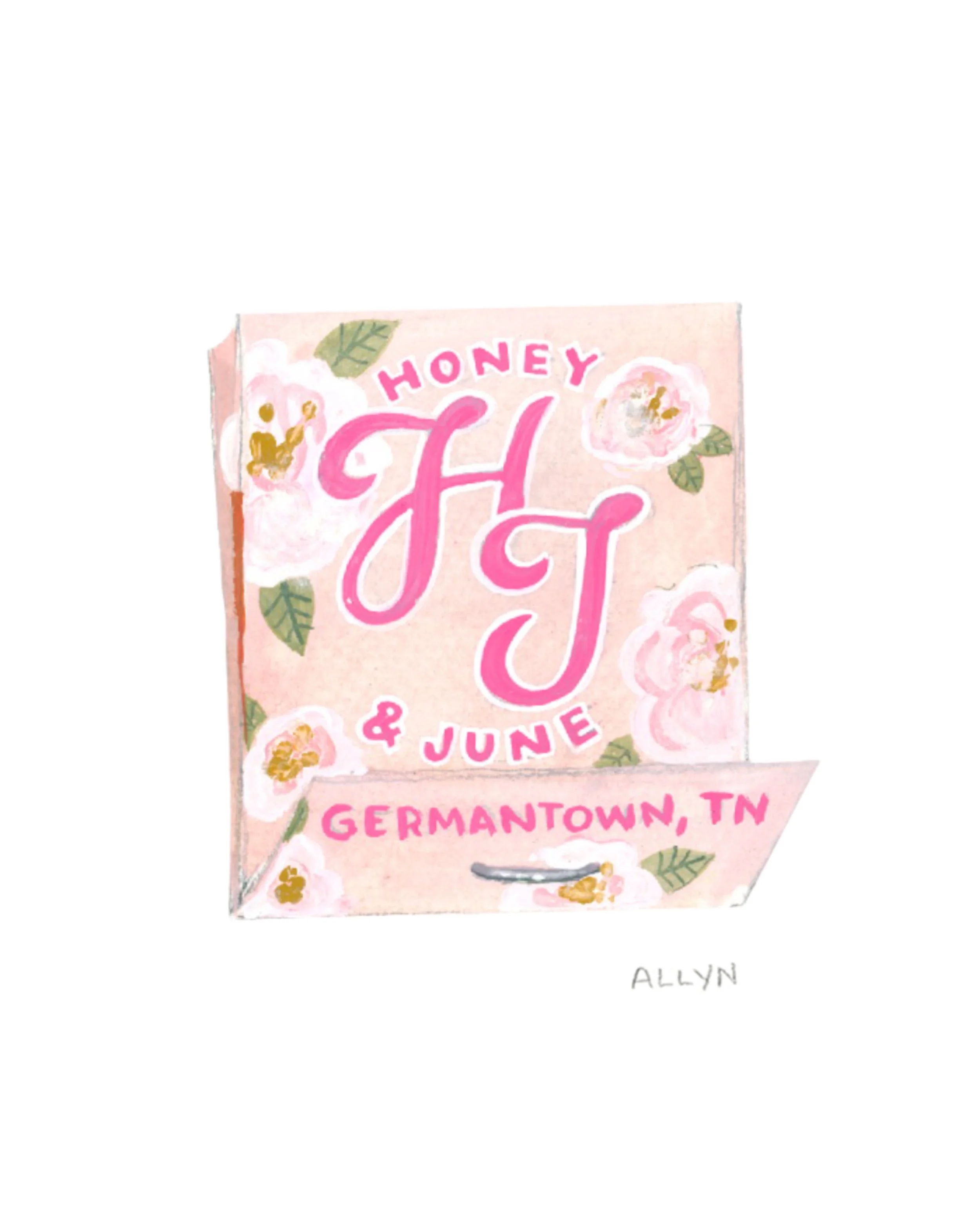 Honey &amp; June&rsquo;s grand opening is happening RIGHT NOW! You have until 5pm today to go see the amazing @jennifertillman at the CUTEST new shop in Germantown!! Dropped off a few new Germantown matchbooks for the occasion 😘