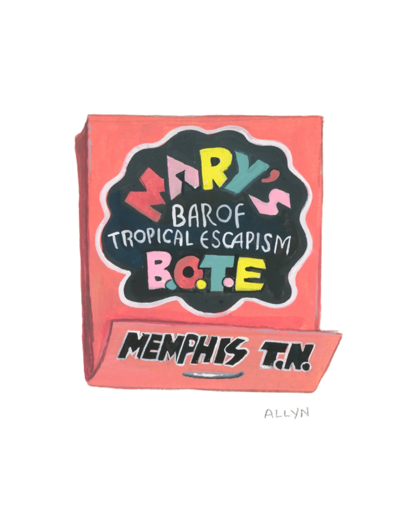MEMPHIS, I am so in love with you and never want to stop celebrating the places that make this the only place I want to be on a random Thursday. Here&rsquo;s a whole new slew of matchbooks I&rsquo;ll be debuting tomorrow at @memphiscraftsanddrafts 🔥