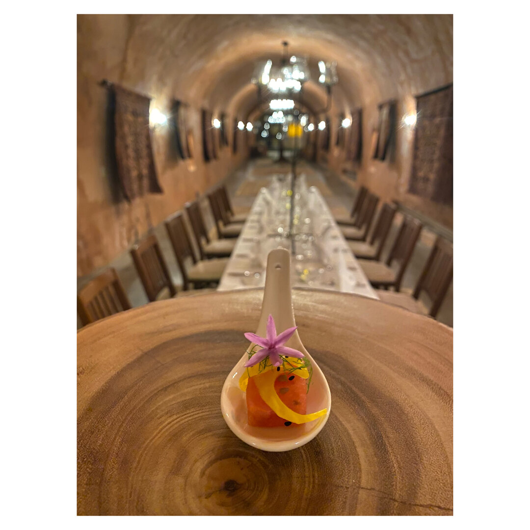 * S H E  P R E T T Y * Amus&egrave; of Watermelon + Saffron Pickled Fennel + Fennel Fronds + Nigella Seeds and Society 🌸 Garlic

#amuse #watermelon #bryanjonescatering #cateringservice #sonoma #sonomavalley #sonomacounty #food #foodandwine #winery #
