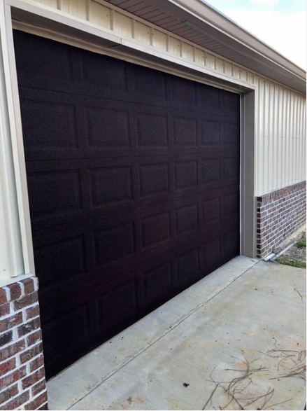 Sprayed Cork applied to Garage Door