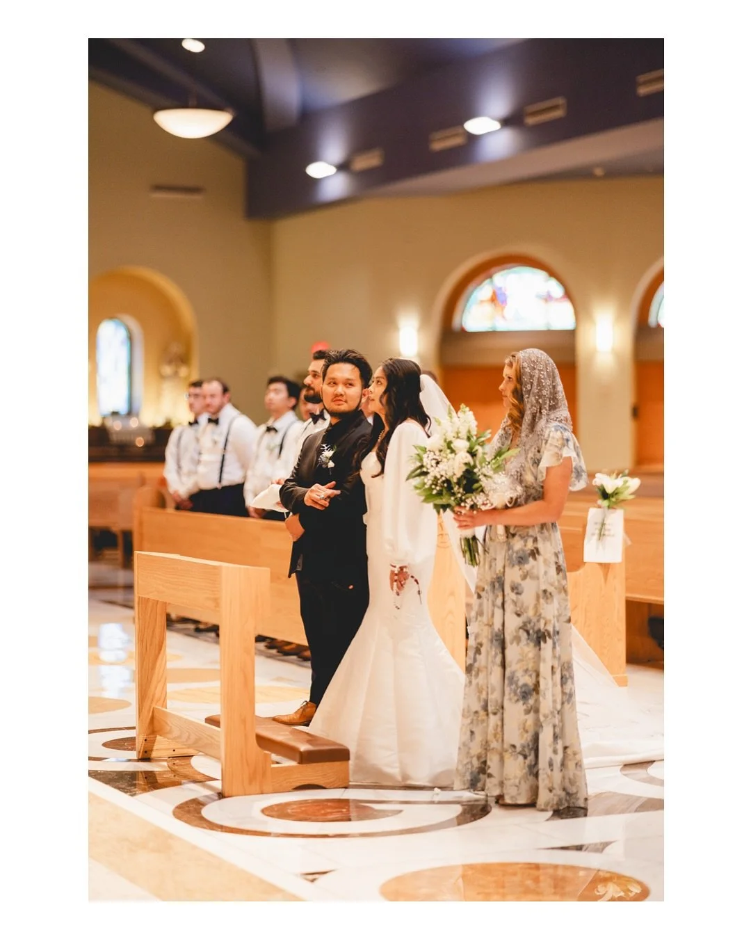 He looks at her. She looks at HIM.

Image of a bride in love, not only with her groom, but with *the* Bridegroom. Gazing at Christ crucified, she learns how to love in her vocation: wife, mother, teacher, healer, friend.

&ldquo;Each woman&hellip; mu