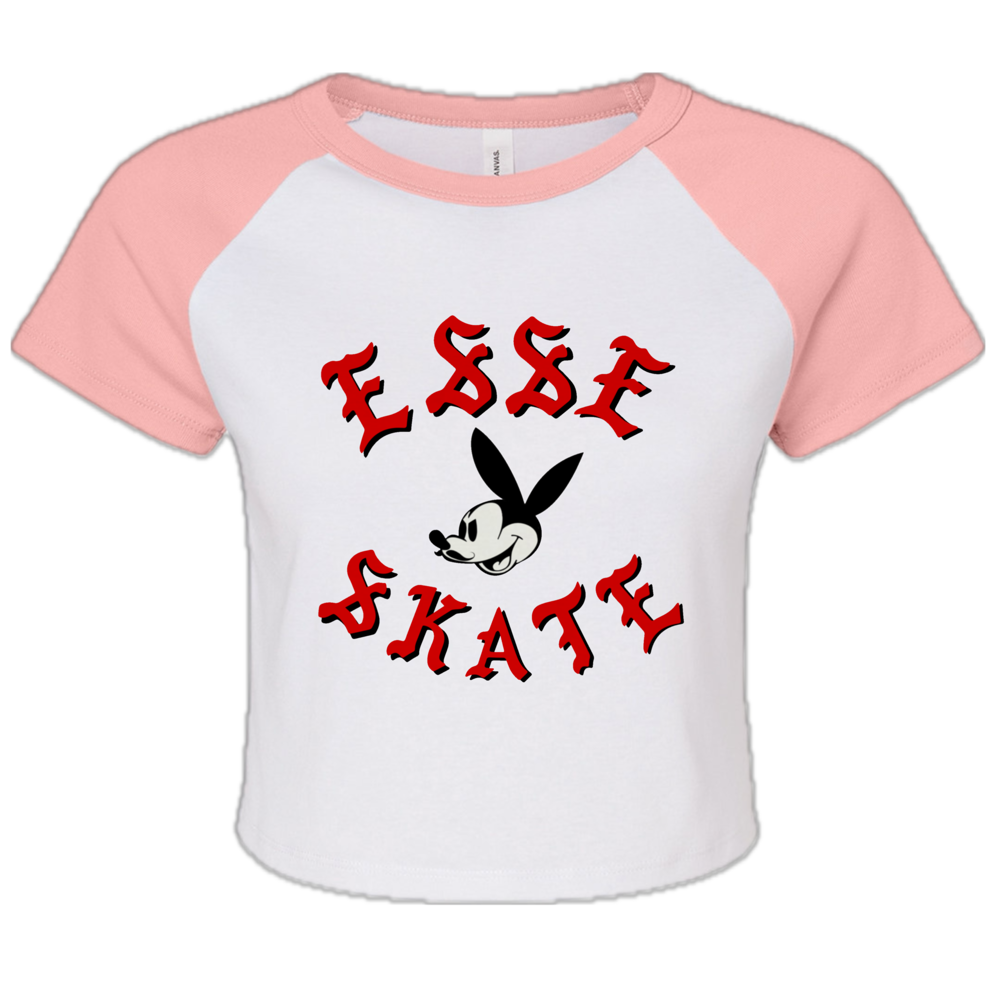 CHICAS SHORT SLEEVE CROP TOP (WHITE/PINK)