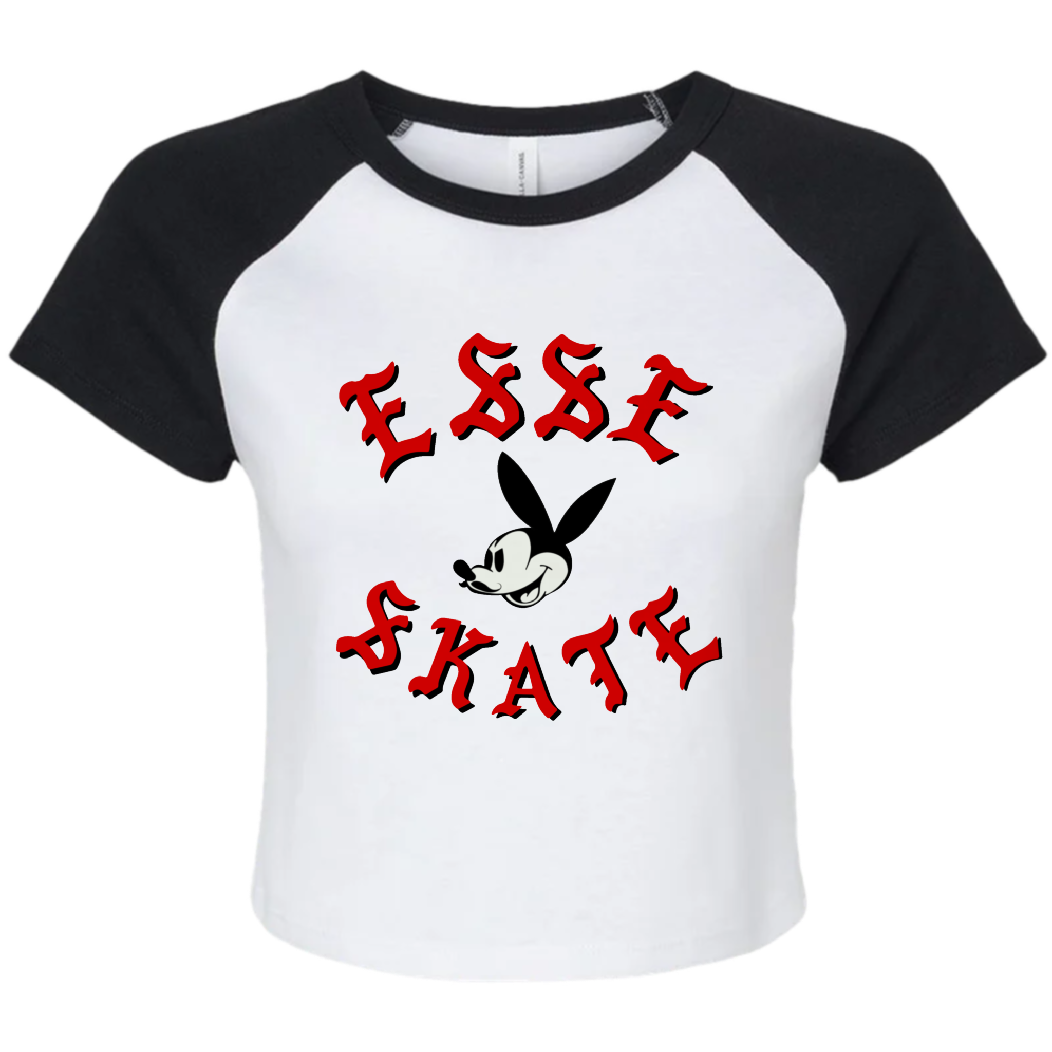 CHICAS SHORT SLEEVE CROP TOP (WHITE/BLACK)