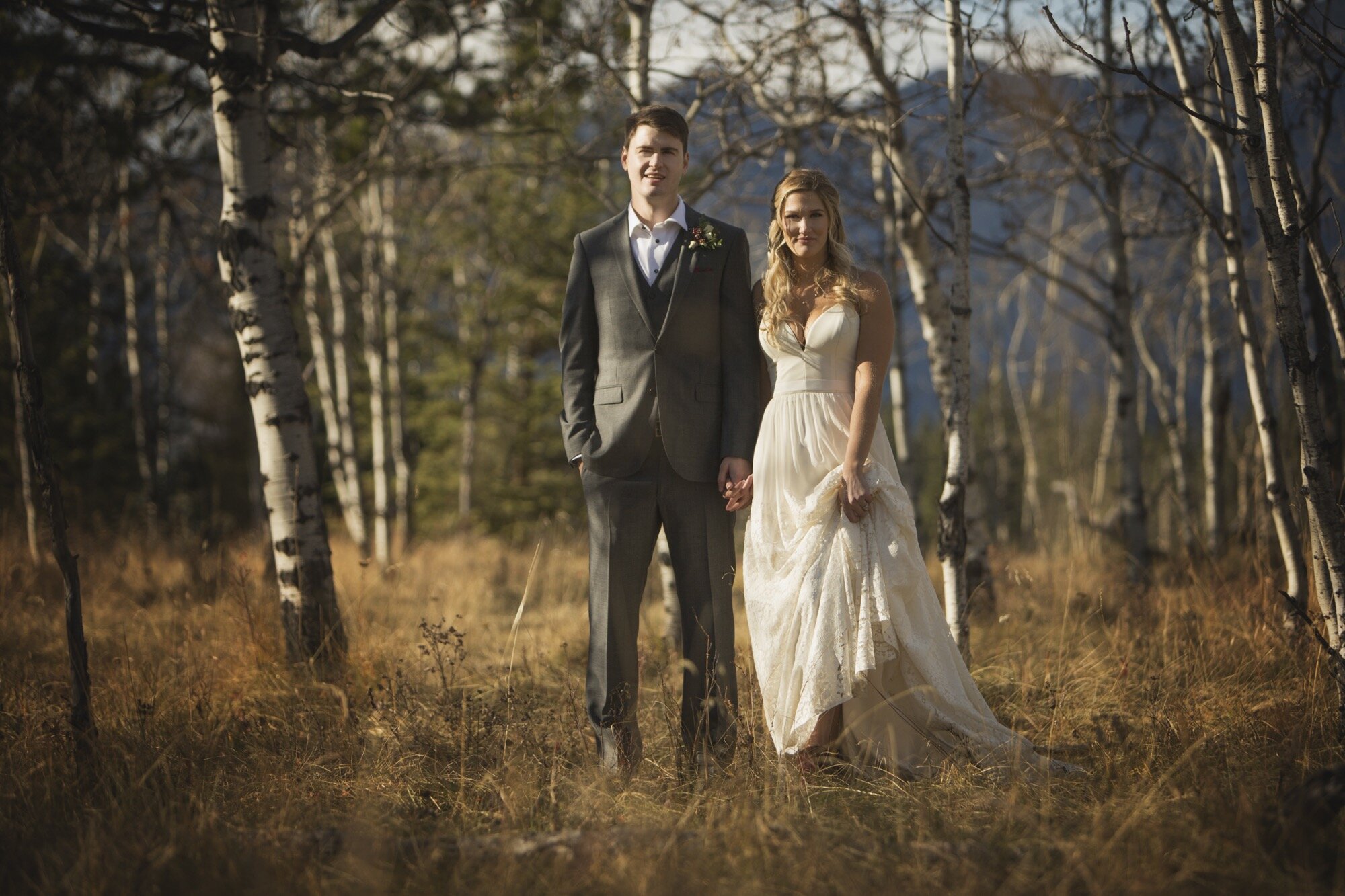 Bliss Photographic wedding portrait outside canmore fall.jpg