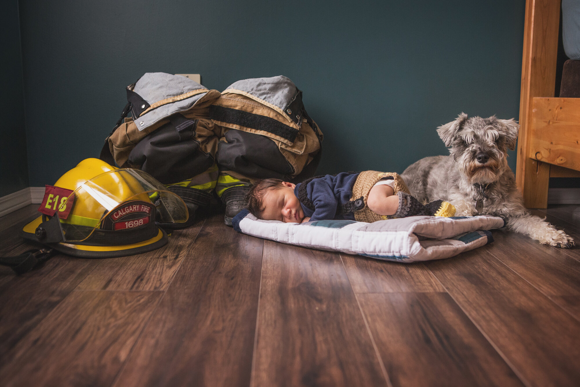 newborn firefighter calgary bliss photographic schnauzer.jpg