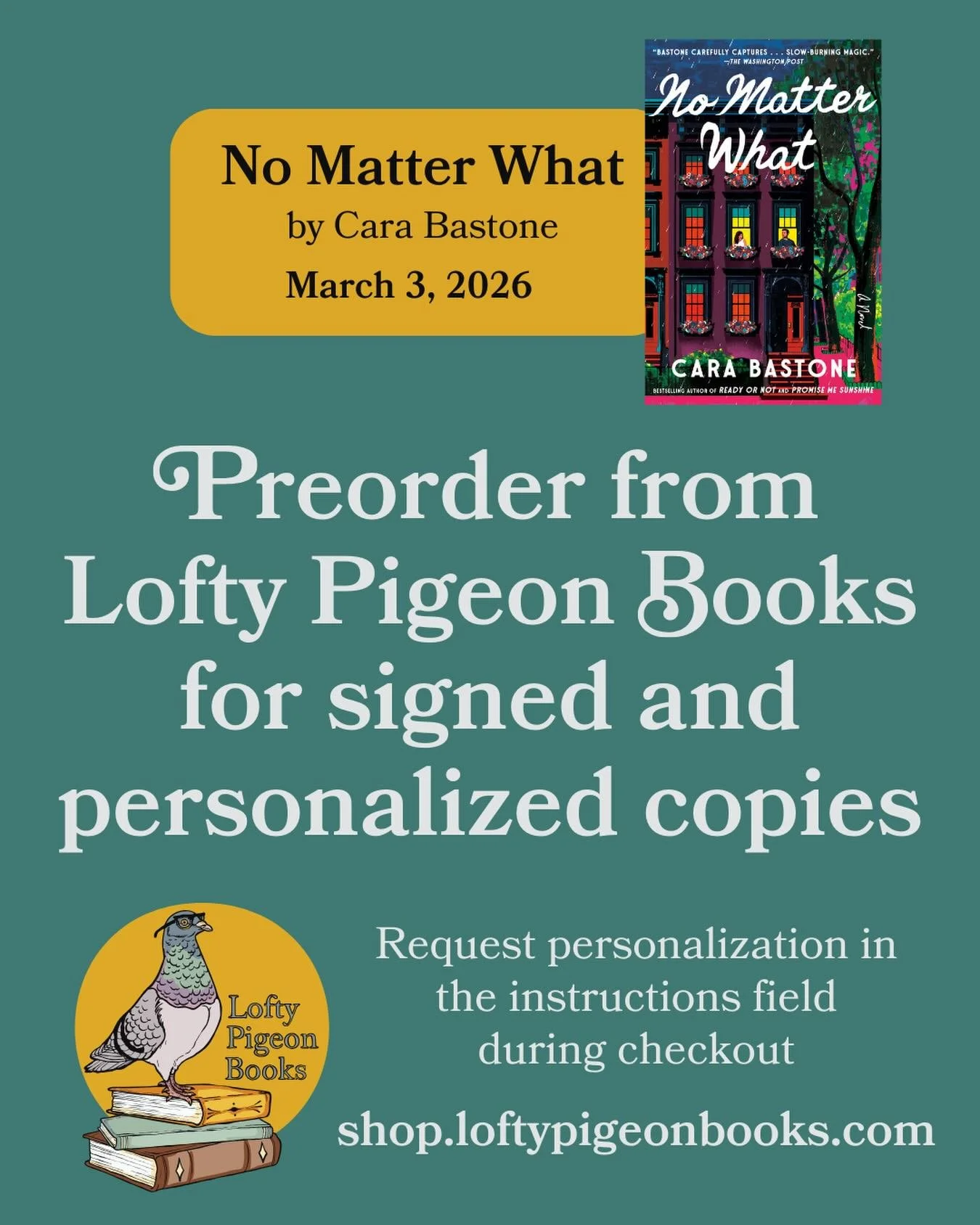 Link in bio to pre-order a signed copy of No Matter What from @loftypigeonbooks !! 🐦💙