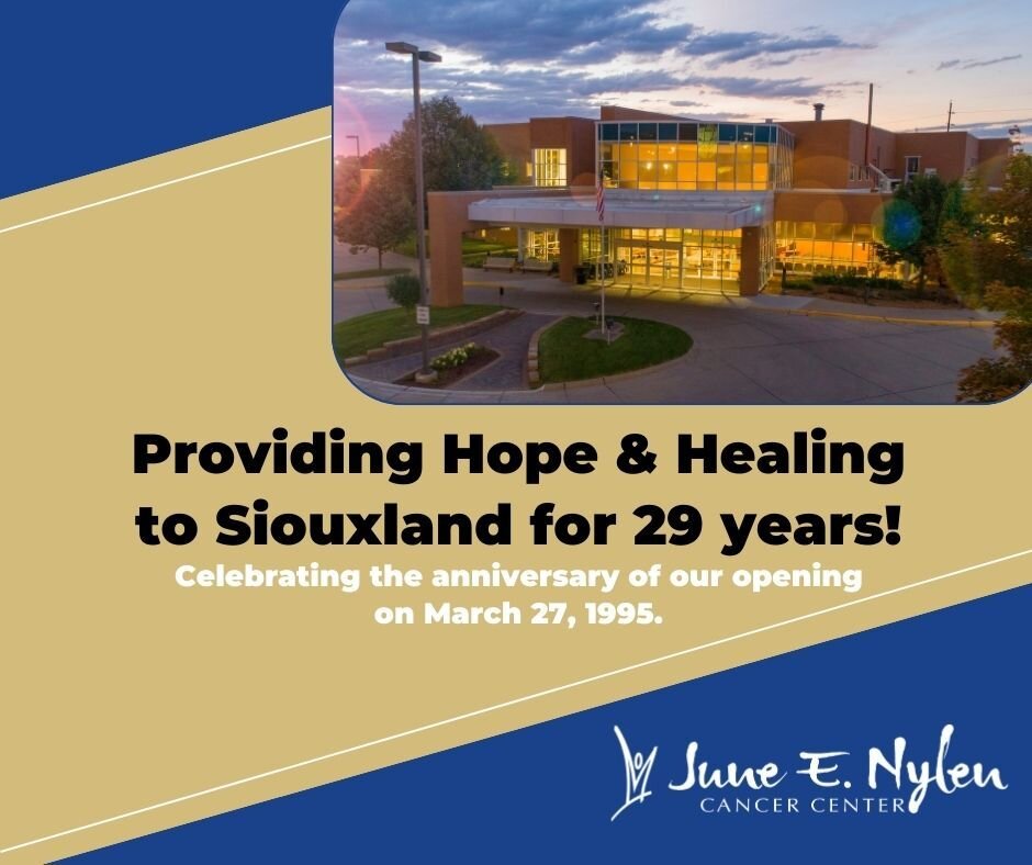 Today we celebrate our anniversary - 29 years of providing hope and healing to Siouxland. Our commitment remains just as strong as the day we opened to ensure patients have the most advanced and comprehensive options for cancer diagnosis and treatmen