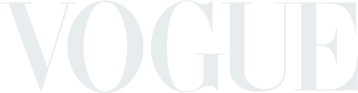 The Vogue logo in black and white.