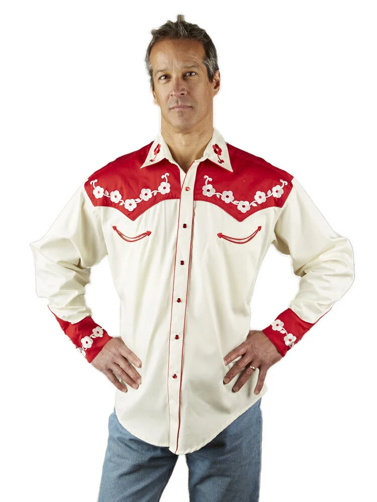 Loving You 2 - Two Tone Floral Embroidery Western Men's Shirt  Portland  outdoor store