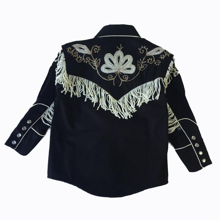 Vintage South American Hand Embroidered Fringed Long Sleeve Blouse