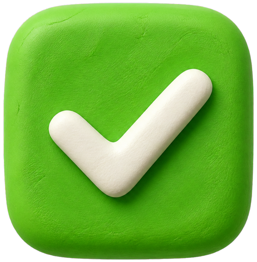 A green checkmark