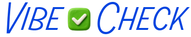 Blue Vibe Check logo with a green checkmark