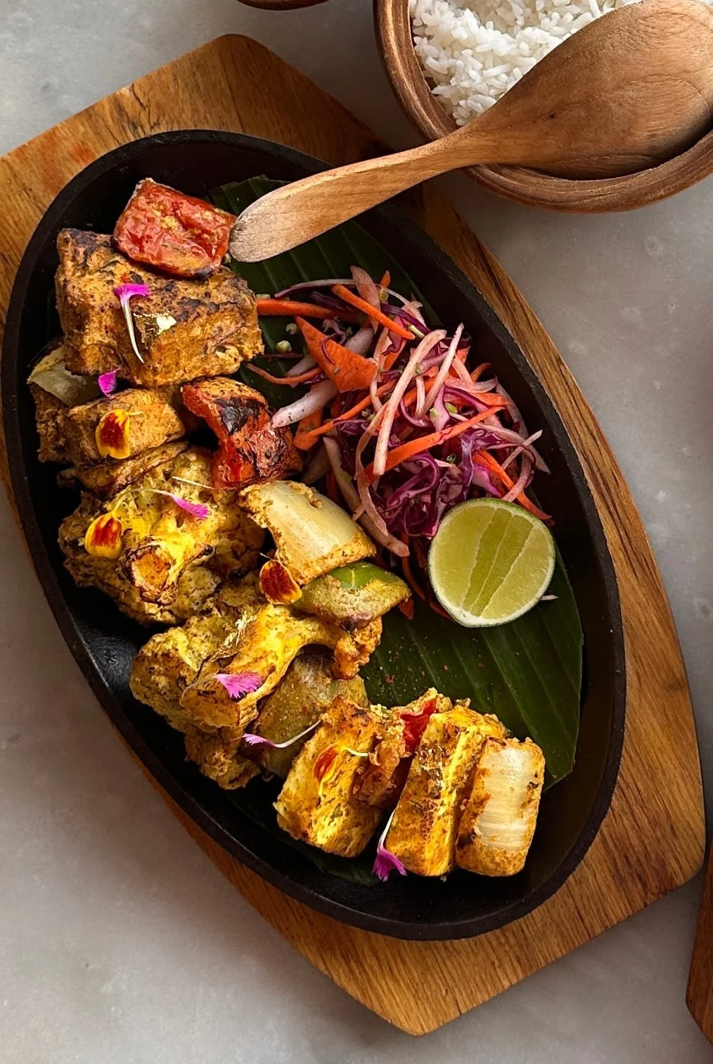 here is the picture of vegetarian tandoor with a smoky and  delicious flavour
