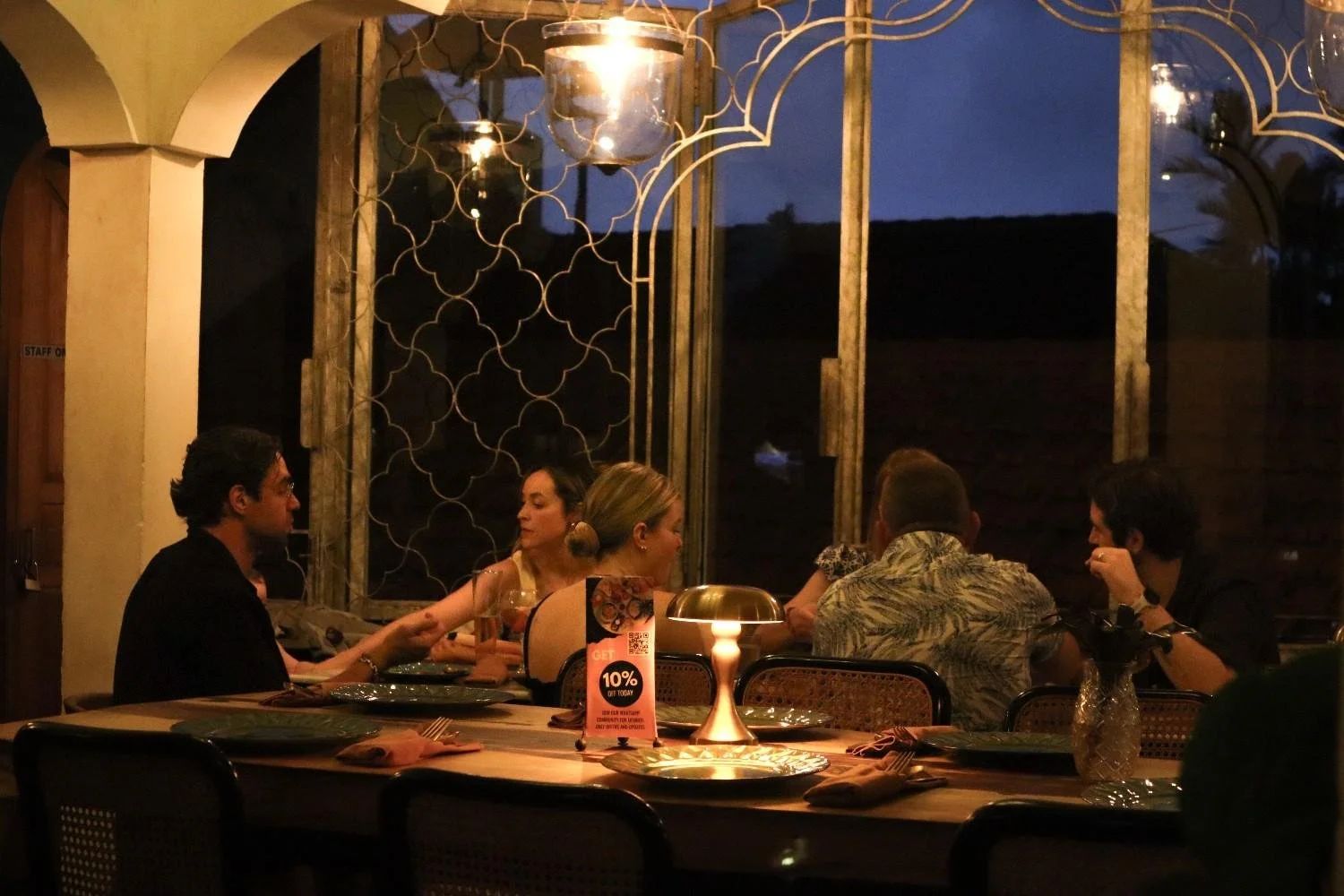 Guests enjoying authentic Indian food at a restaurant near Ubud Palace.