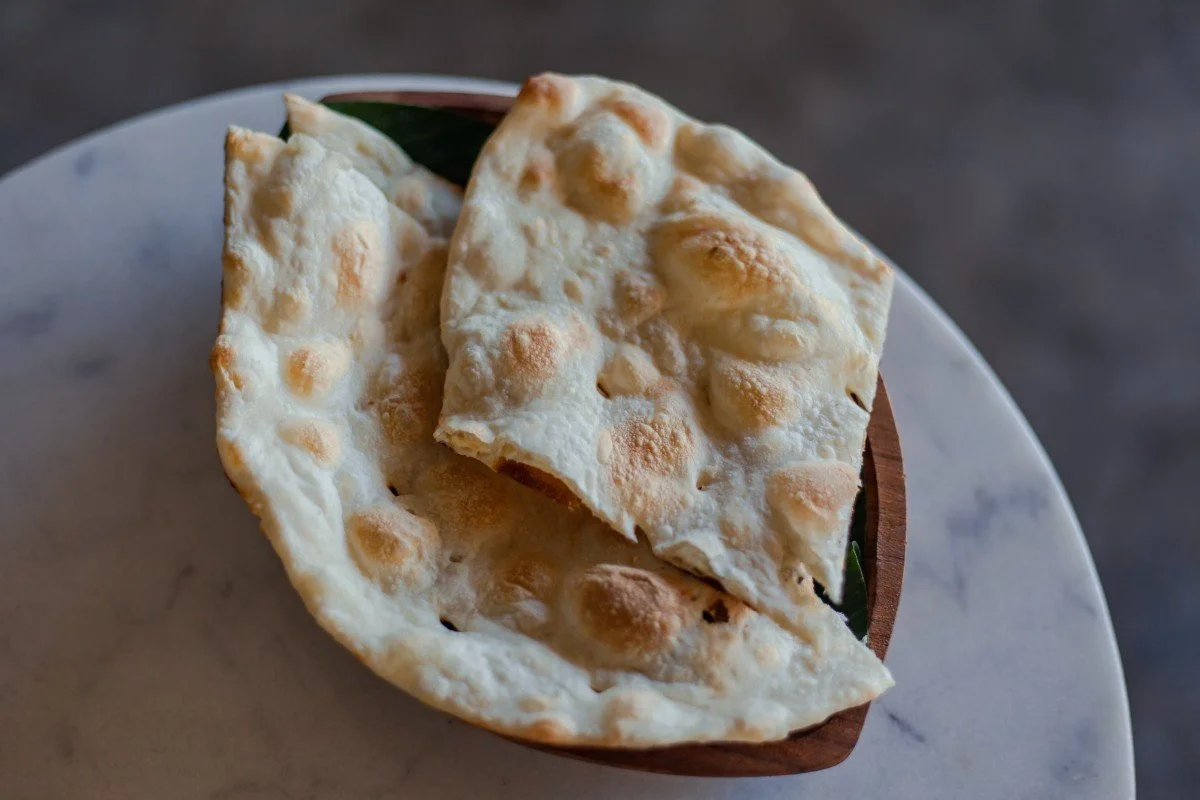 plain naan was shot from 9-0 degree angle