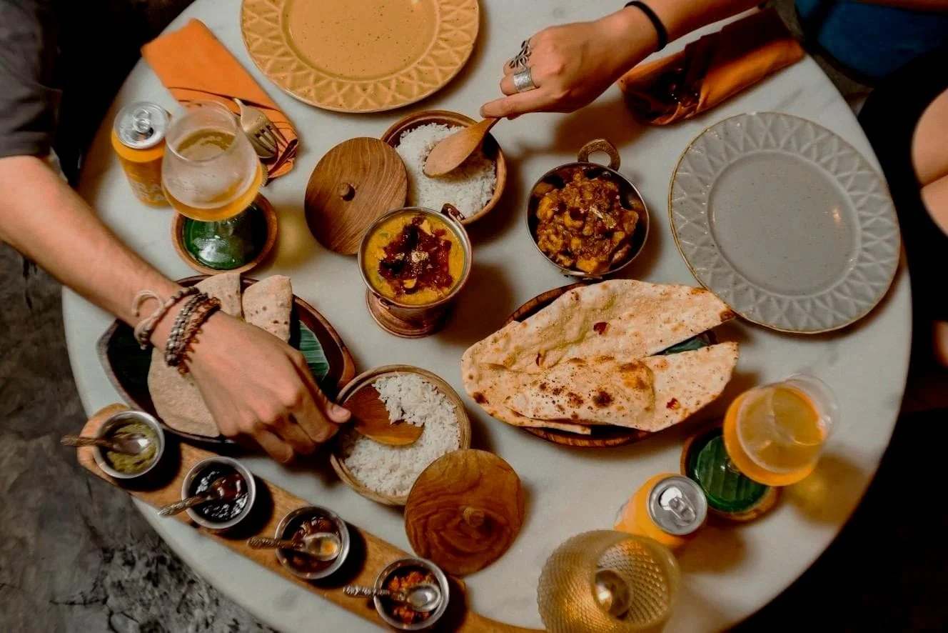 sharing indian food at pesona lounge ubud
