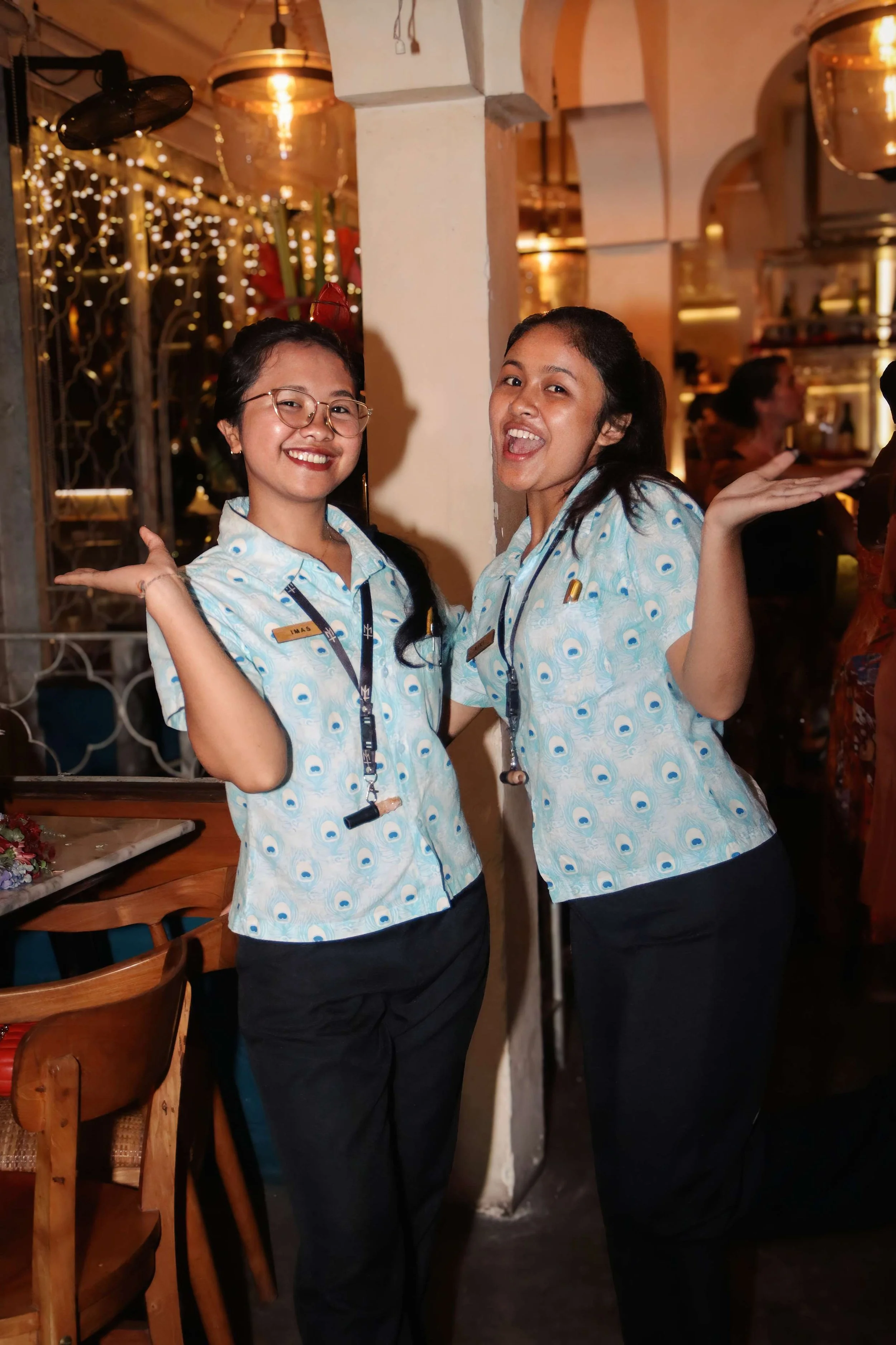 friendly and professional server in the best indian restaurant in ubud