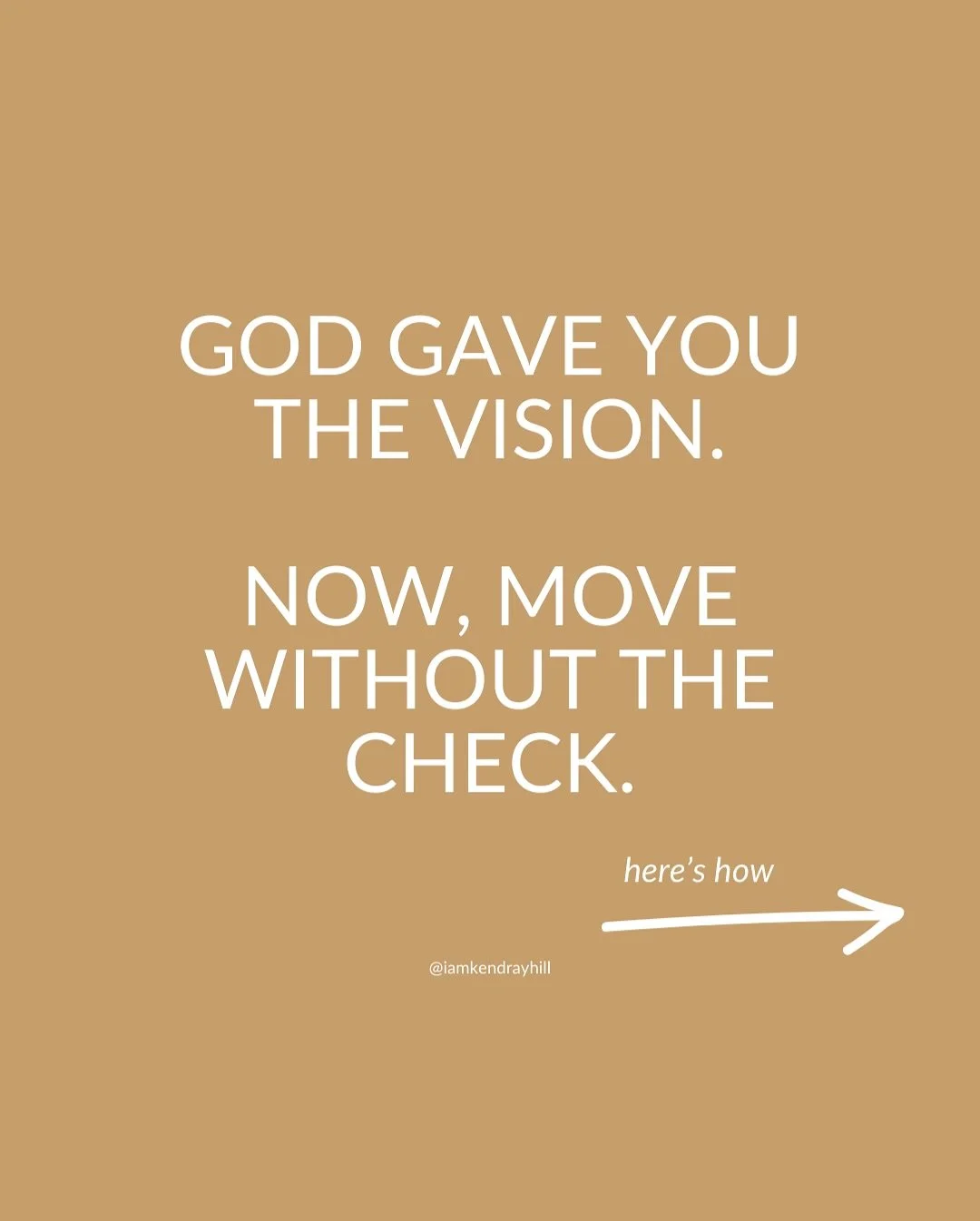 Faith don&rsquo;t wait on a check. Faith moves when God speaks.

In Genesis 12 (one of my favorite stories), God told Abram, &ldquo;Go to the land I will show you.&rdquo; And Abram didn&rsquo;t have a clue &mdash; not even Blue&rsquo;s Clues. He had 