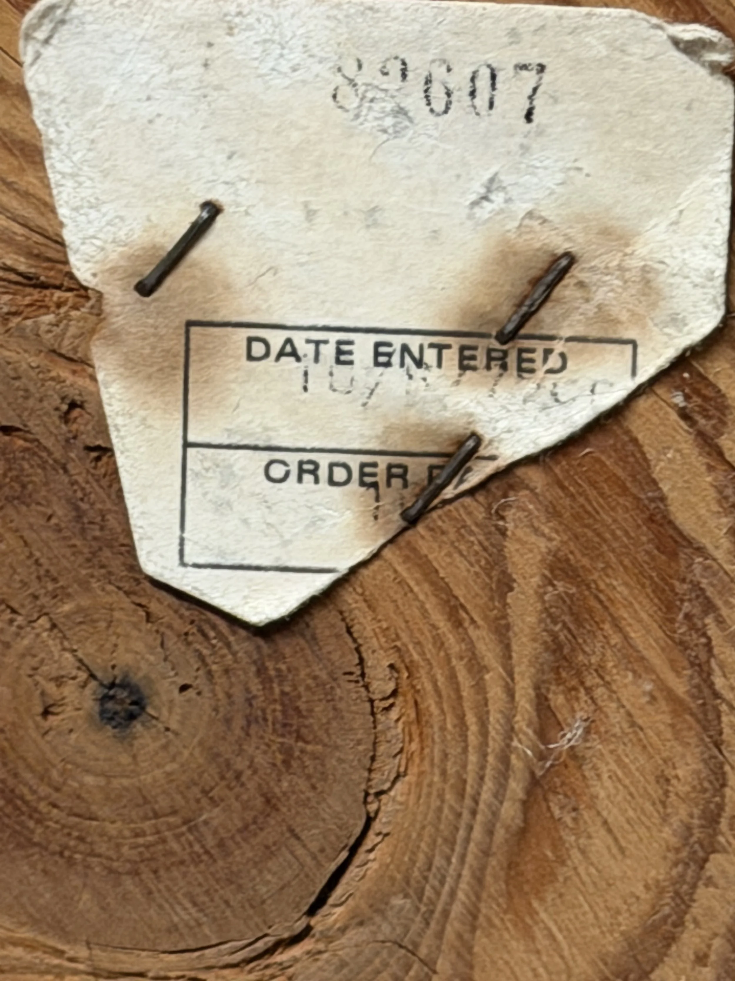 Tag 1 on wooden swivel 