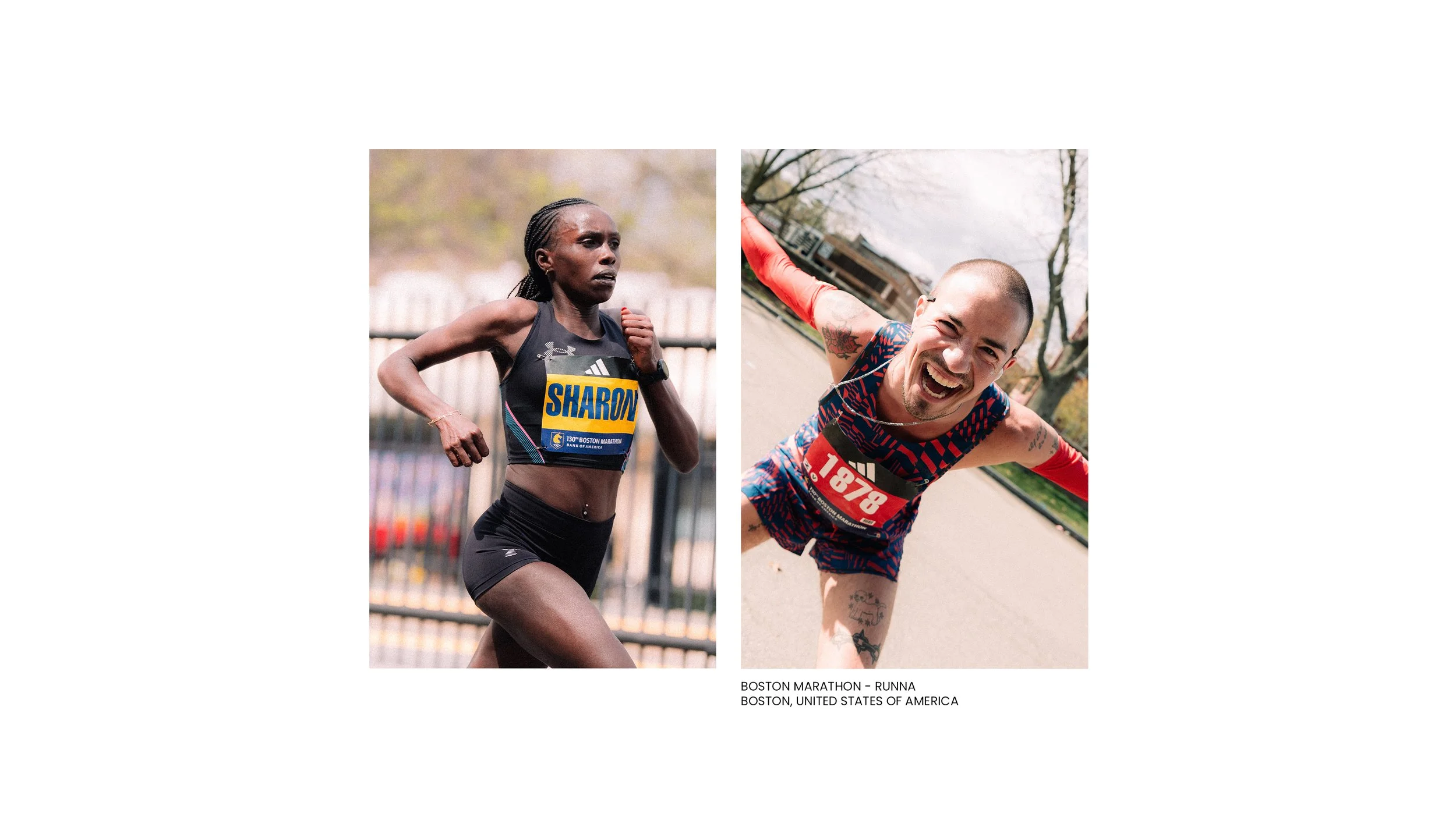 Boston Marathon winner Sharon Lokedi and Cal Calamia in Boston, 2026